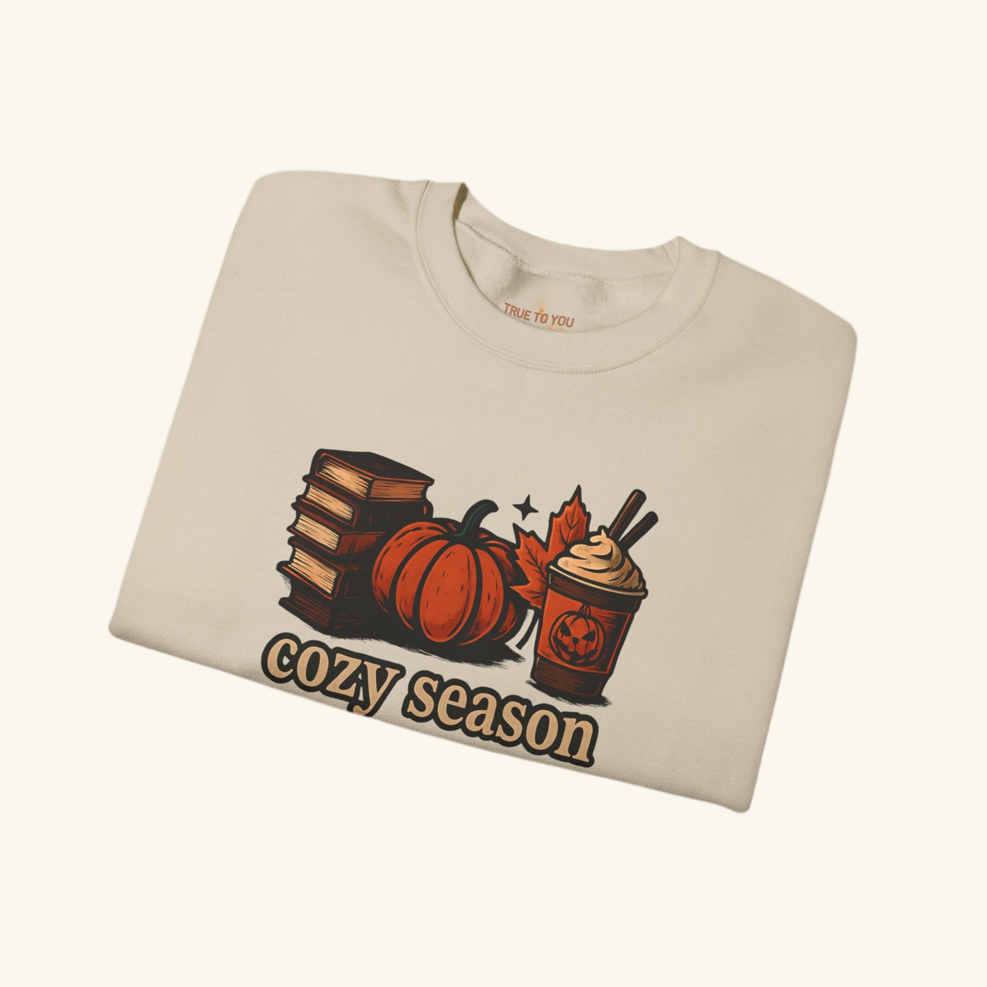 Spooky Cozy Seazon Crewneck Sweatshirt, Sand