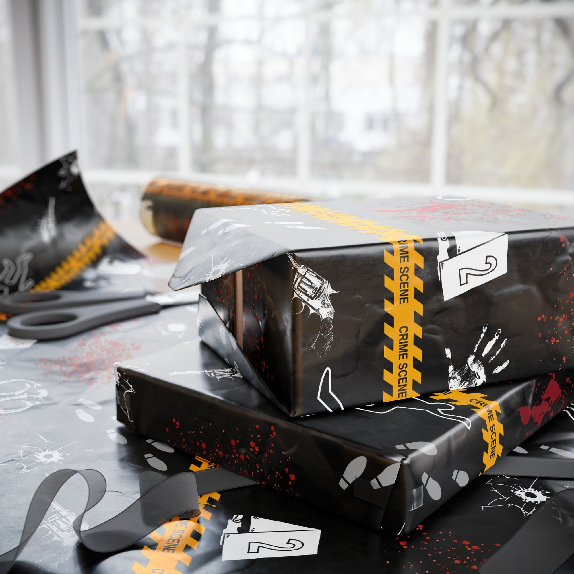 True Crime Black Wrapping Paper