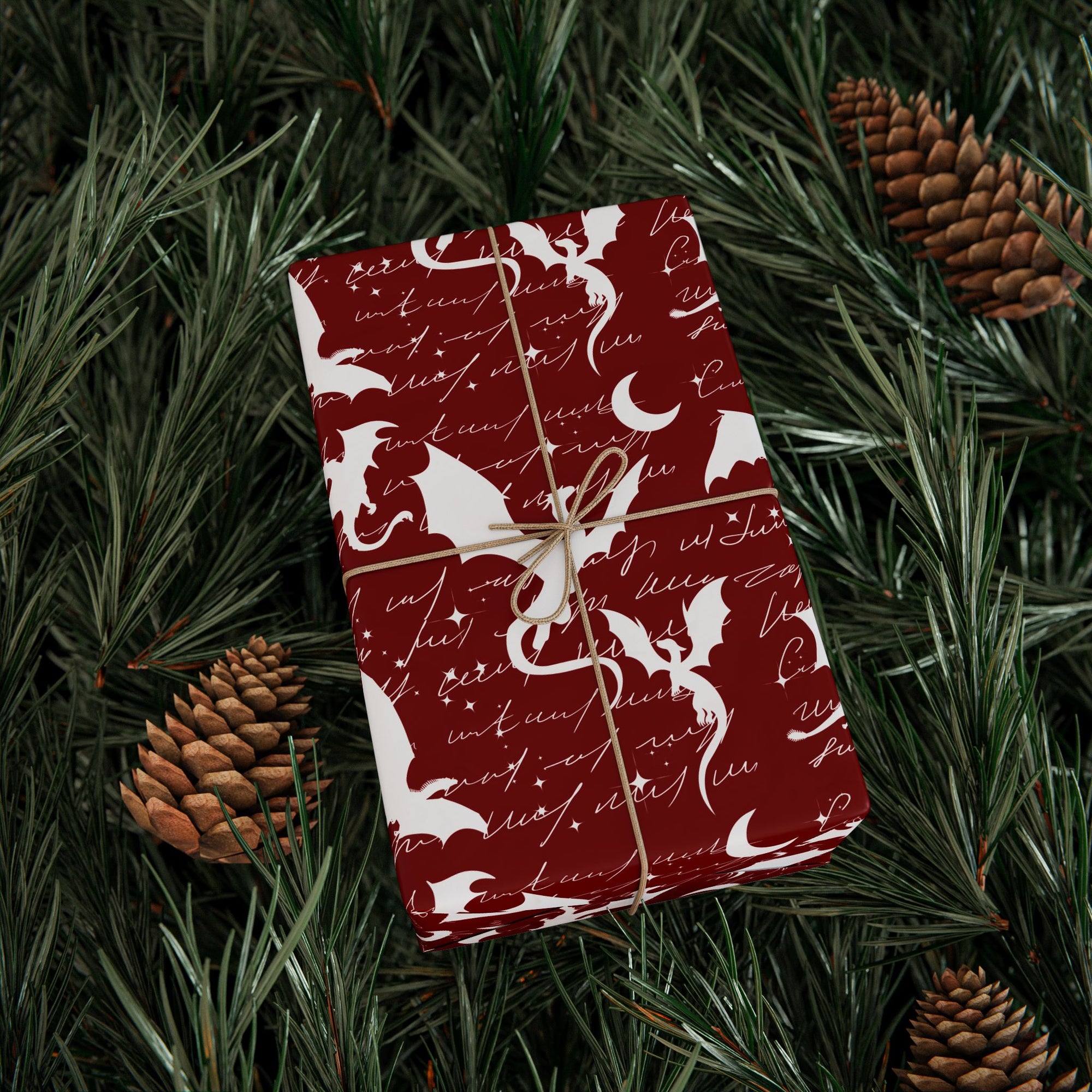 Fictional Dragons Red Wrapping Paper