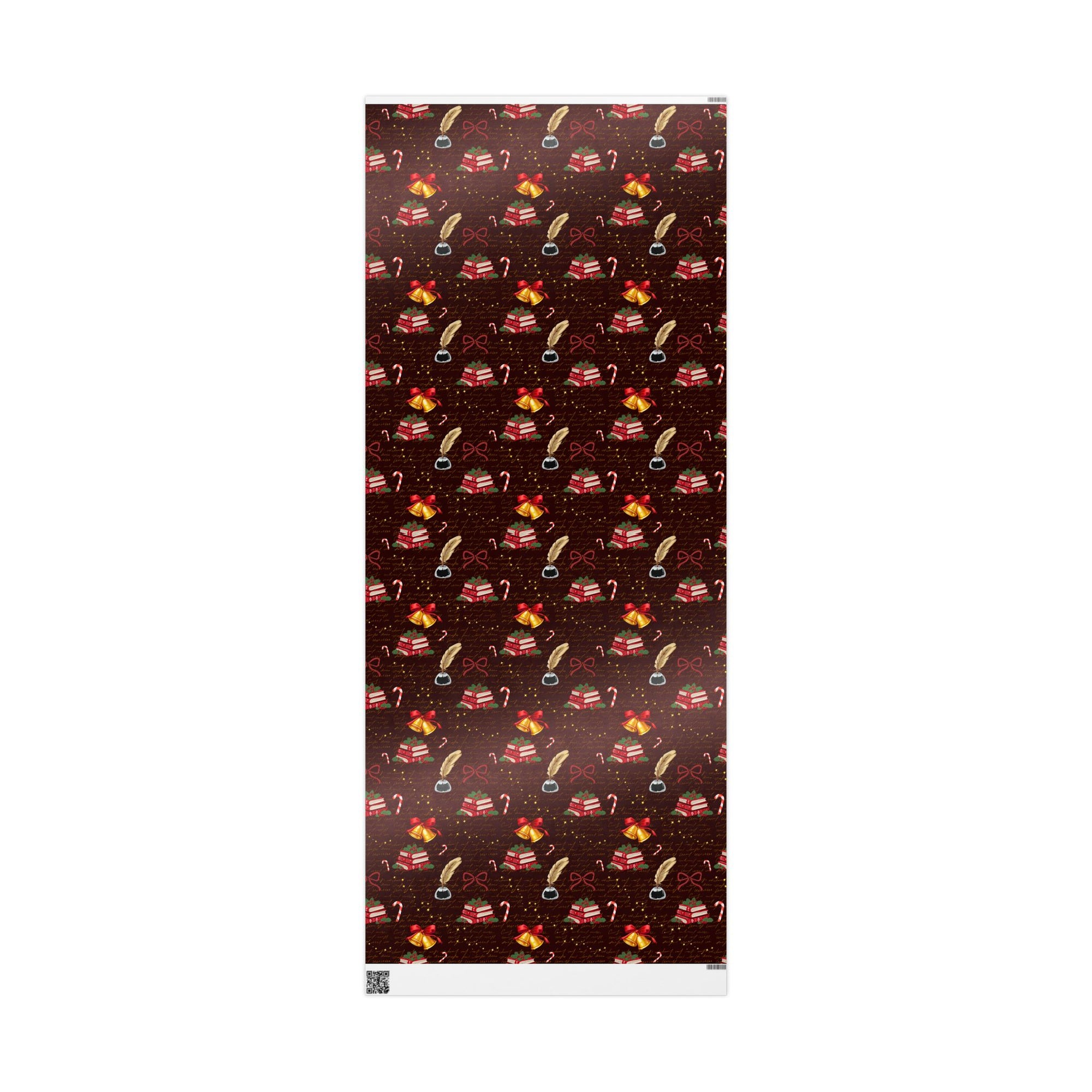 Bells and Books Red Wrapping Paper