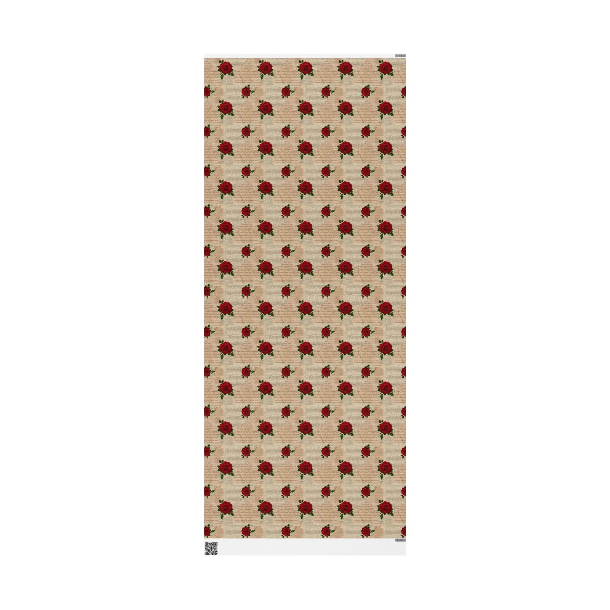Pages and Roses Wrapping Paper