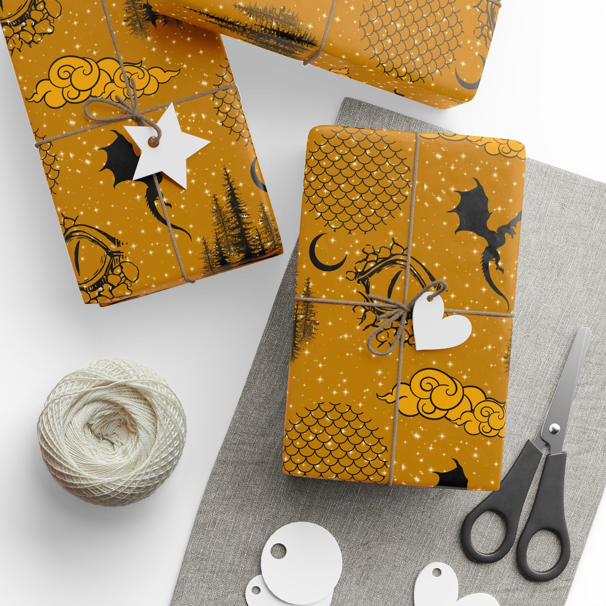 Golden Age of Dragons Wrapping Paper