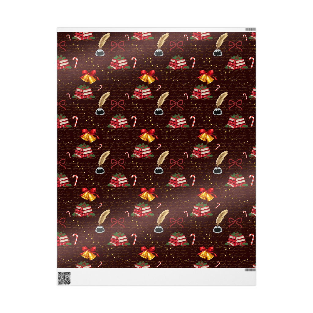 Bells and Books Red Wrapping Paper