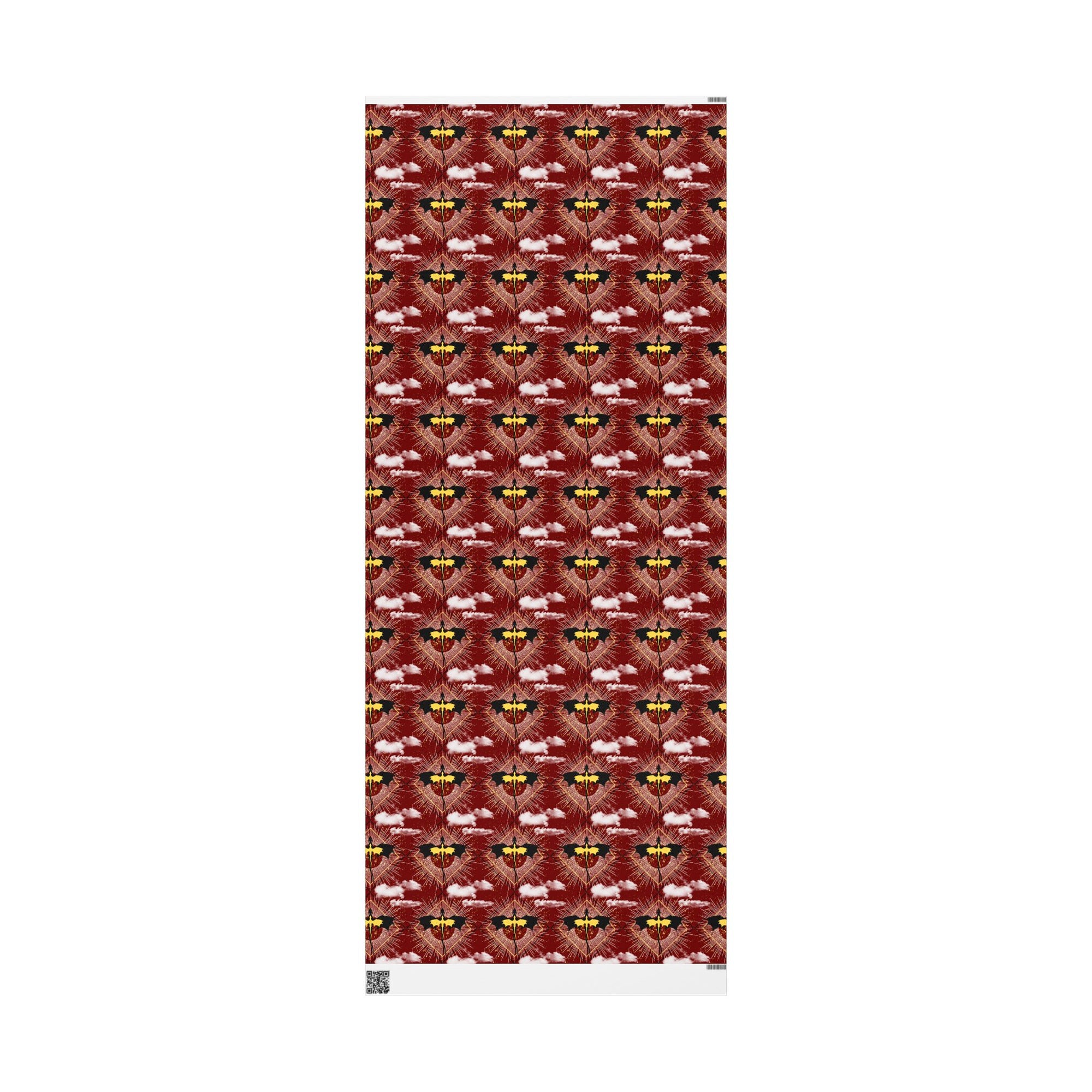 Dragons in Cloudy Red Sky Wrapping Paper