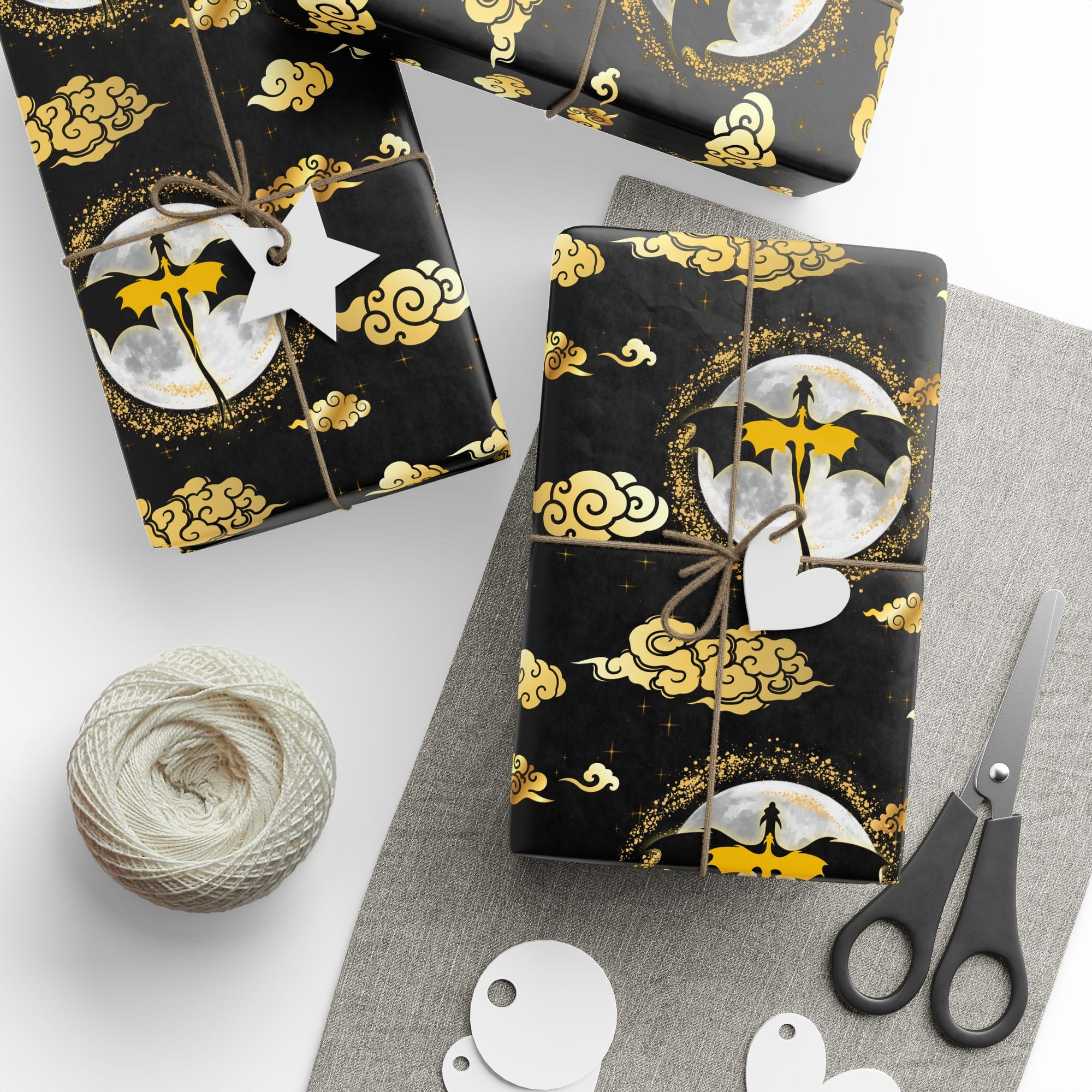 Dragons in Moonlight Wrapping Papers