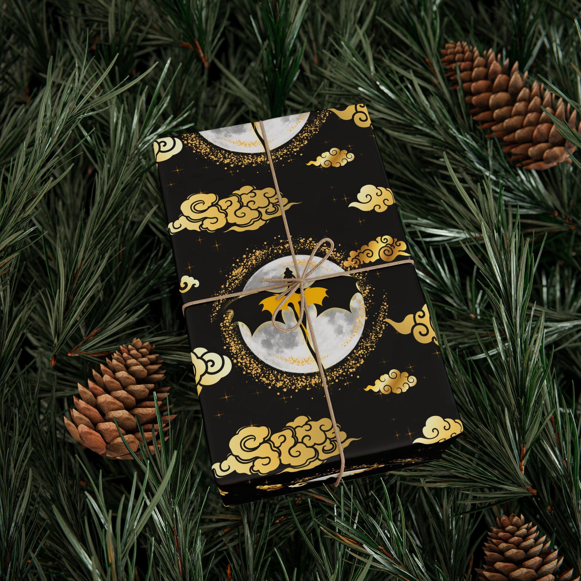 Dragons in Moonlight Wrapping Papers