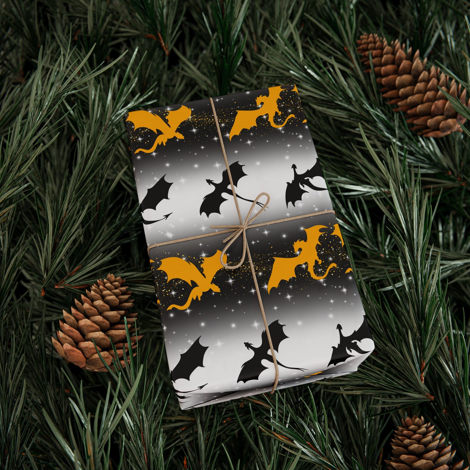 Black and Yellow Striped Wrapping Paper