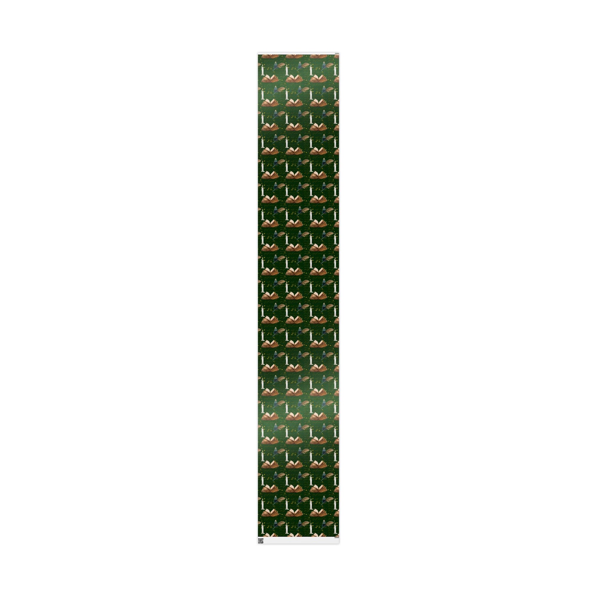 Bookish Candle Green Wrapping Paper
