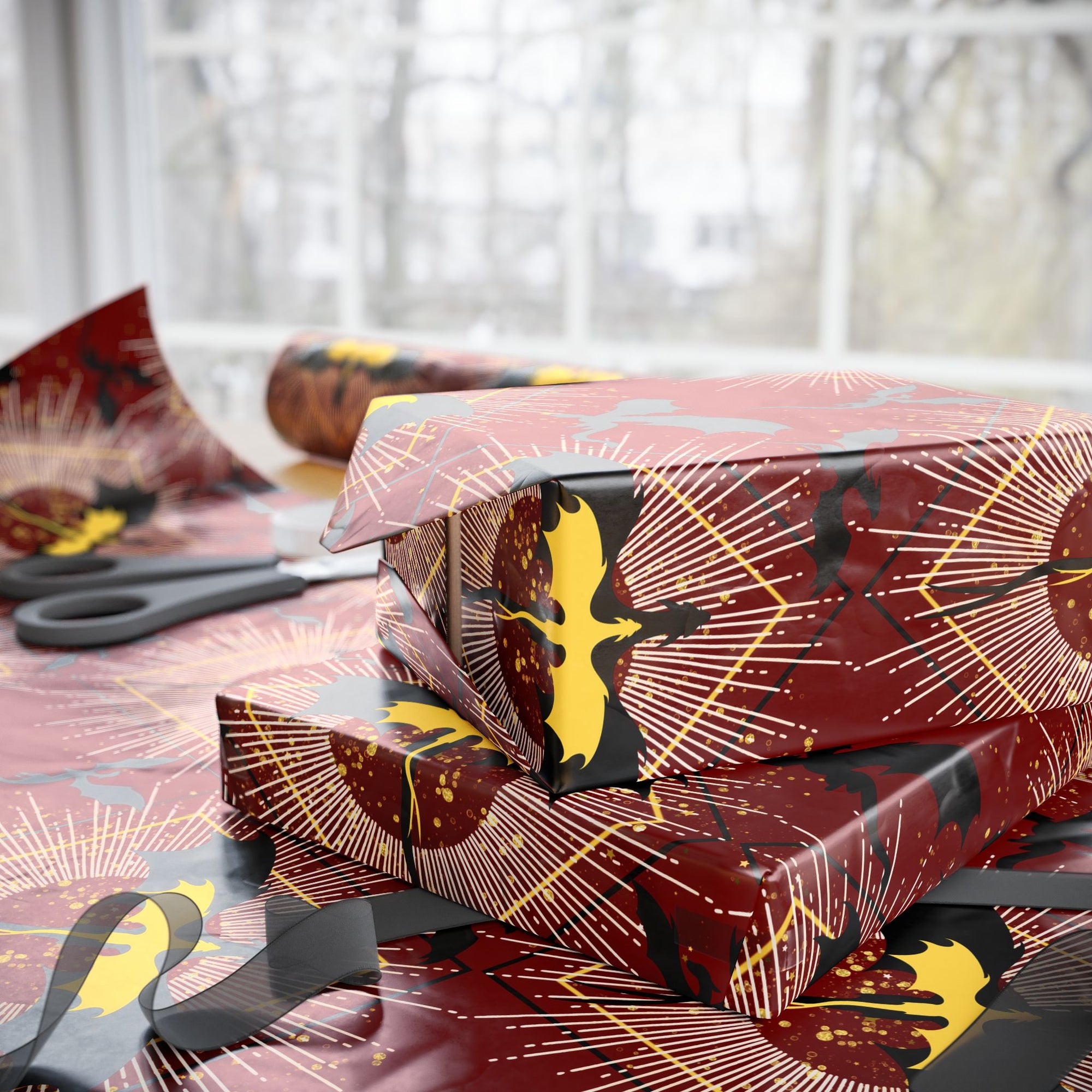 Cherry Red Dragon Wrapping Paper