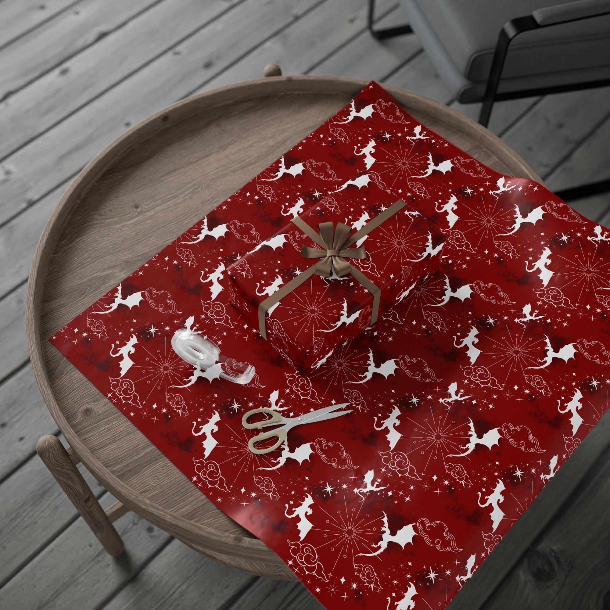 White Dragons in Red Wrapping Paper