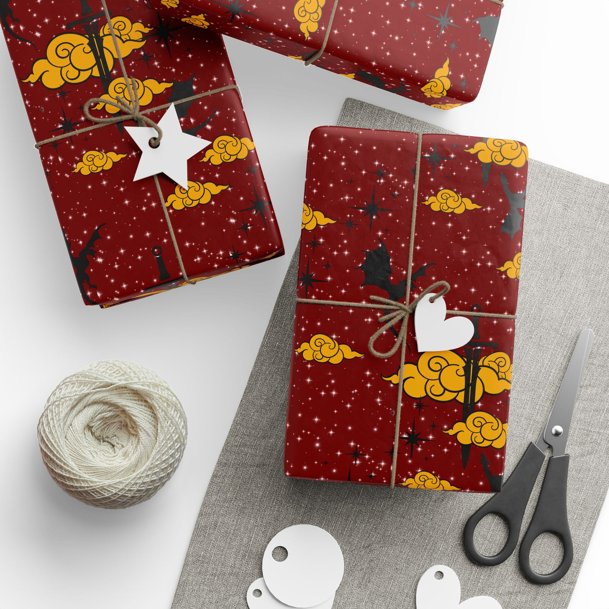 Dragons and Cherry Red Sky Wrapping Paper