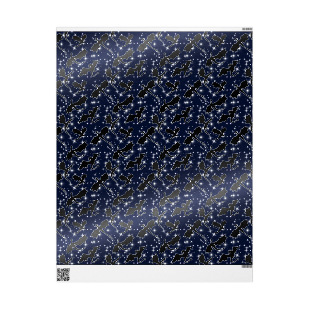 Dragons in Midnight Sky Wrapping Paper