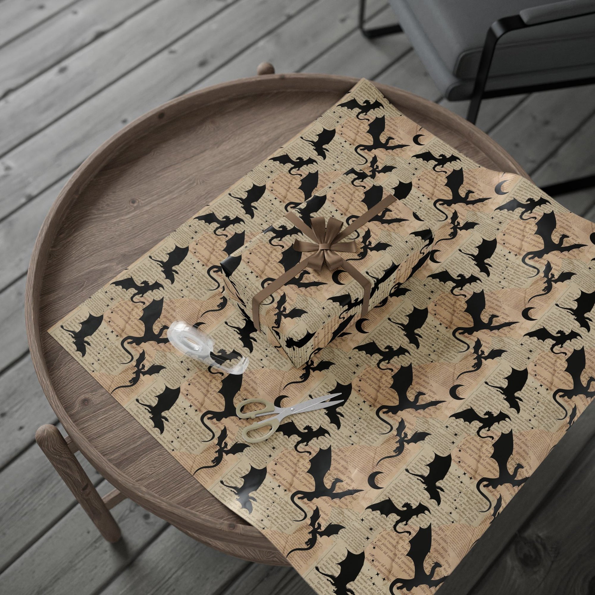 Pages and Dragons Wrapping Paper