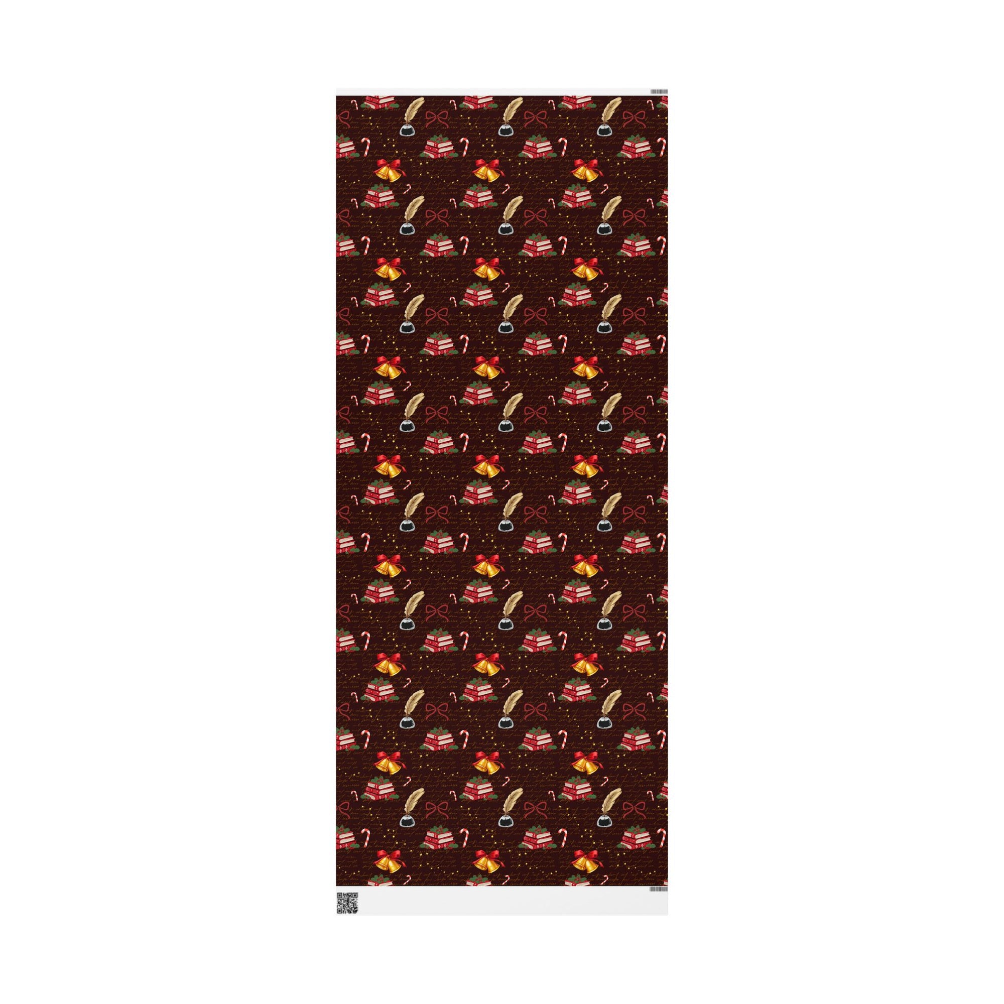 Bells and Books Red Wrapping Paper