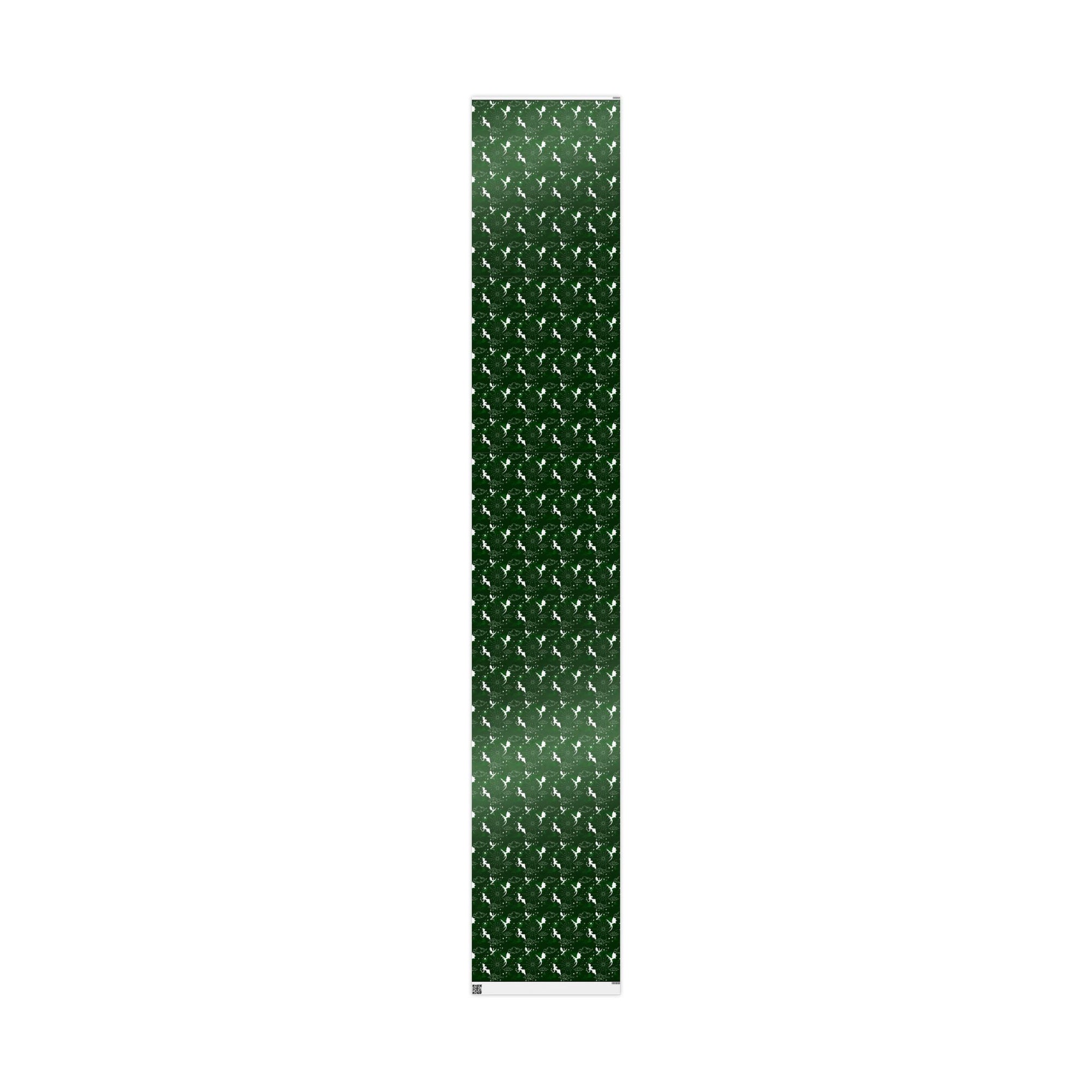 White Dragons on Green Wrapping Papers
