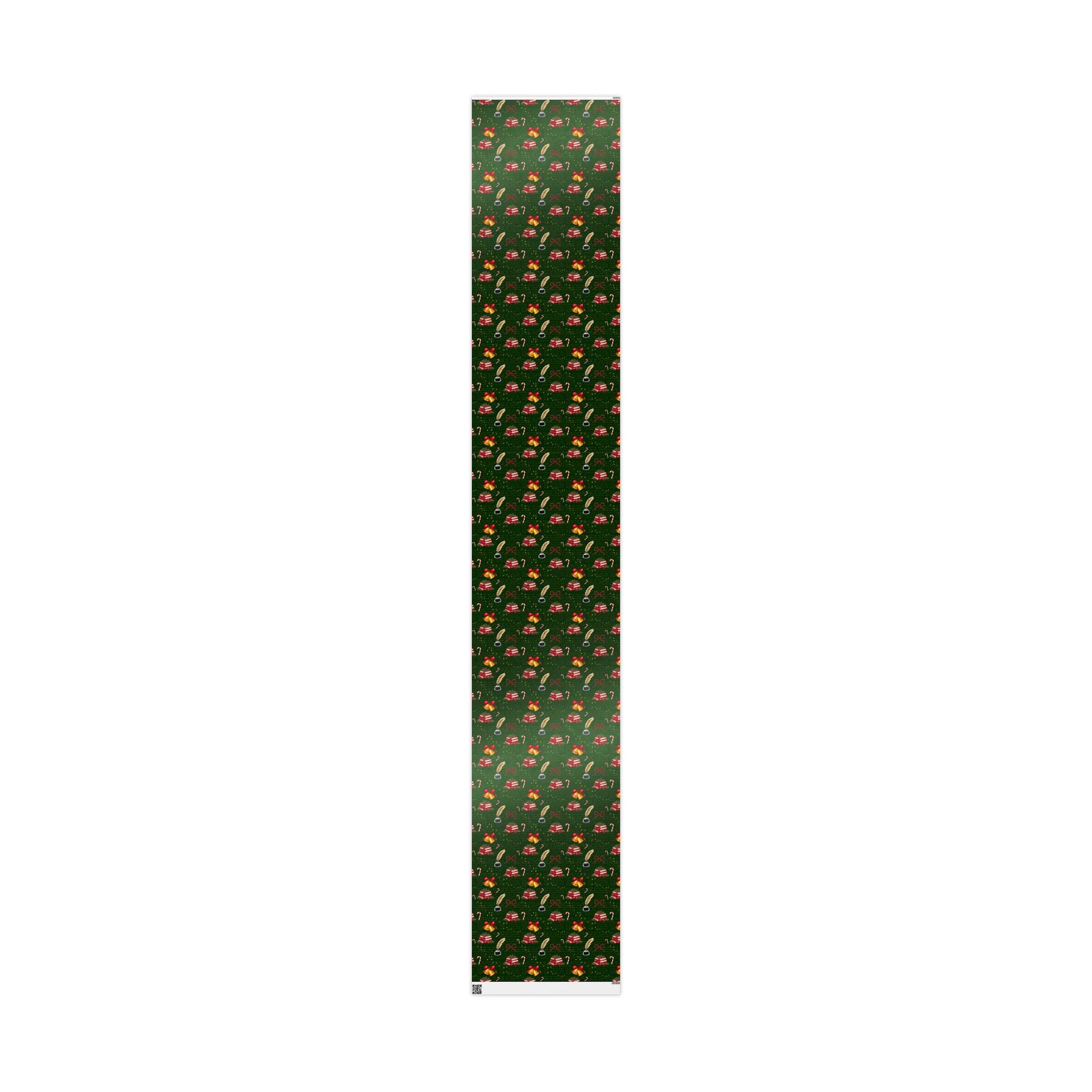 Bells and Books Green Wrapping Paper