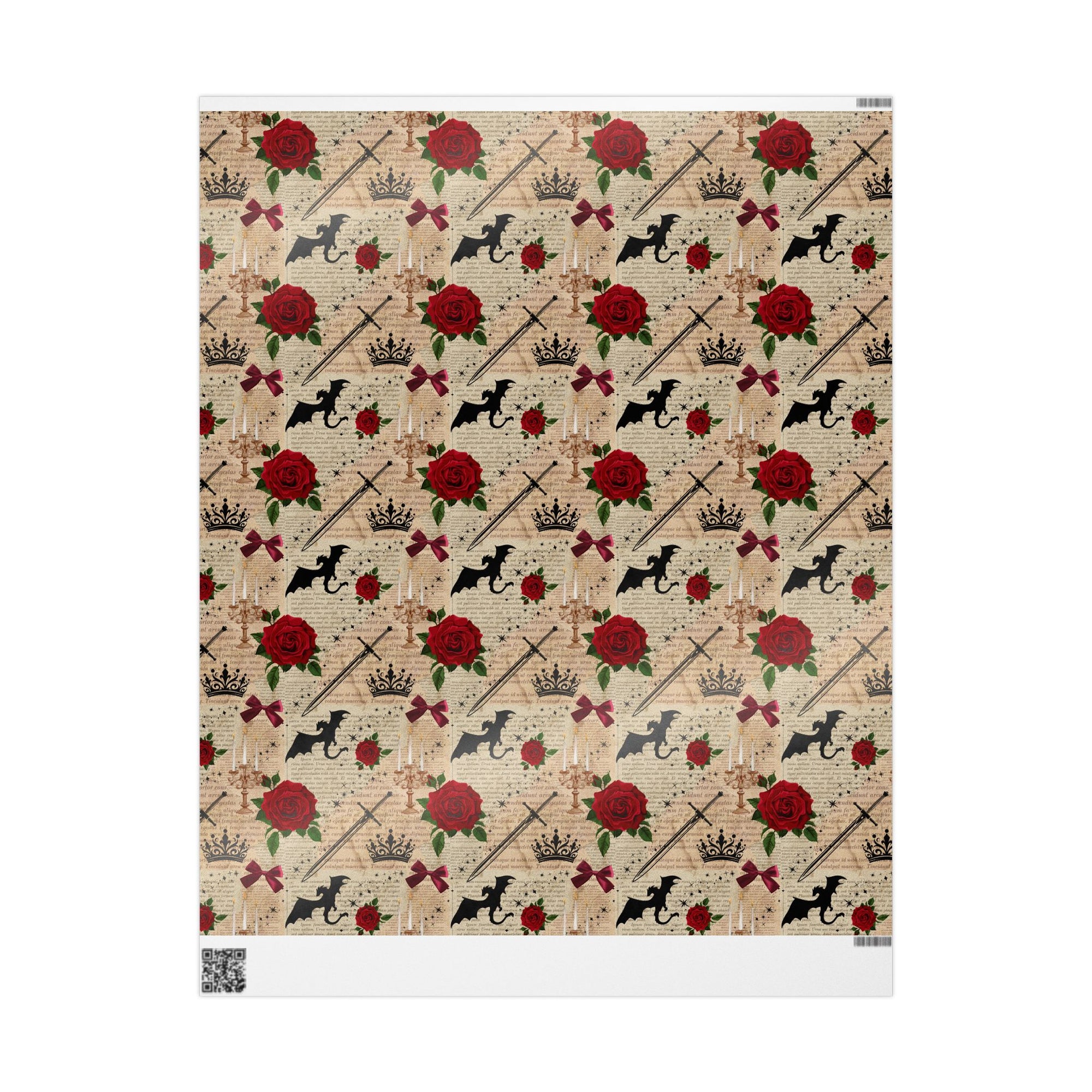 Swords and Roses Wrapping Paper