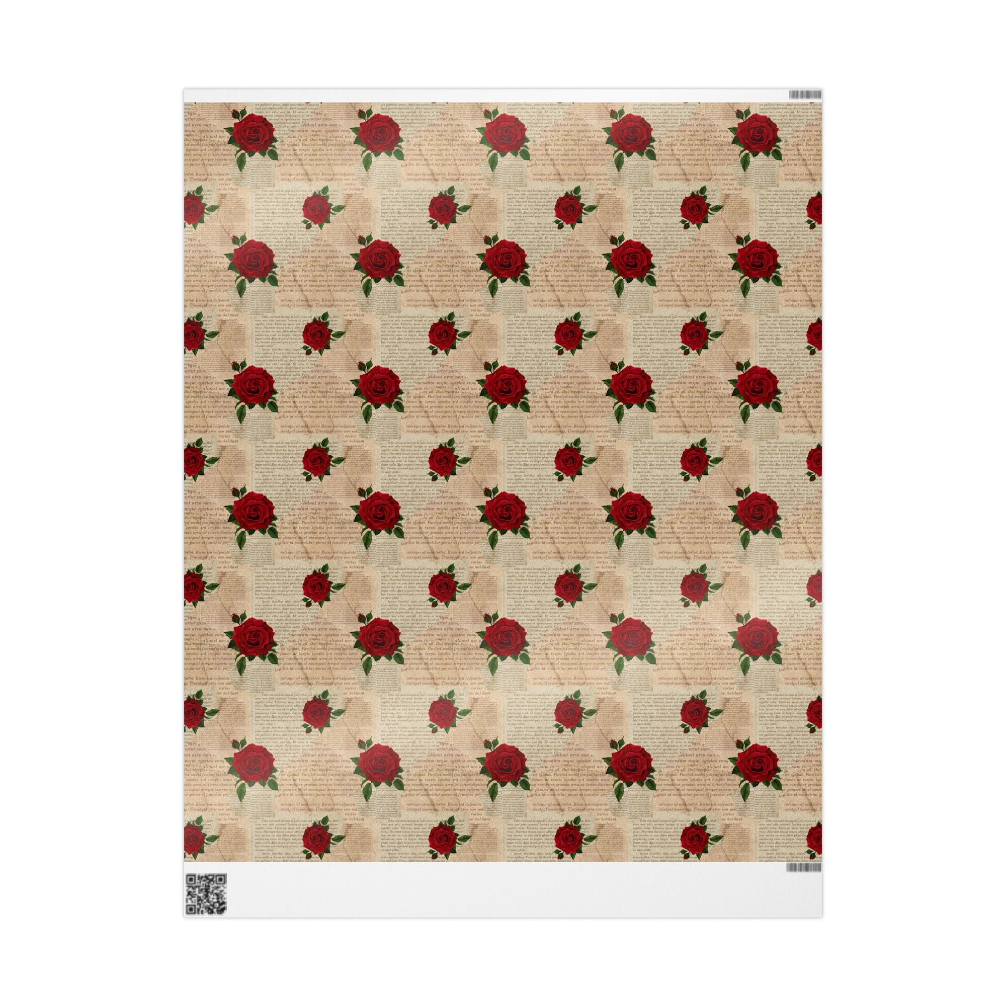 Pages and Roses Wrapping Paper