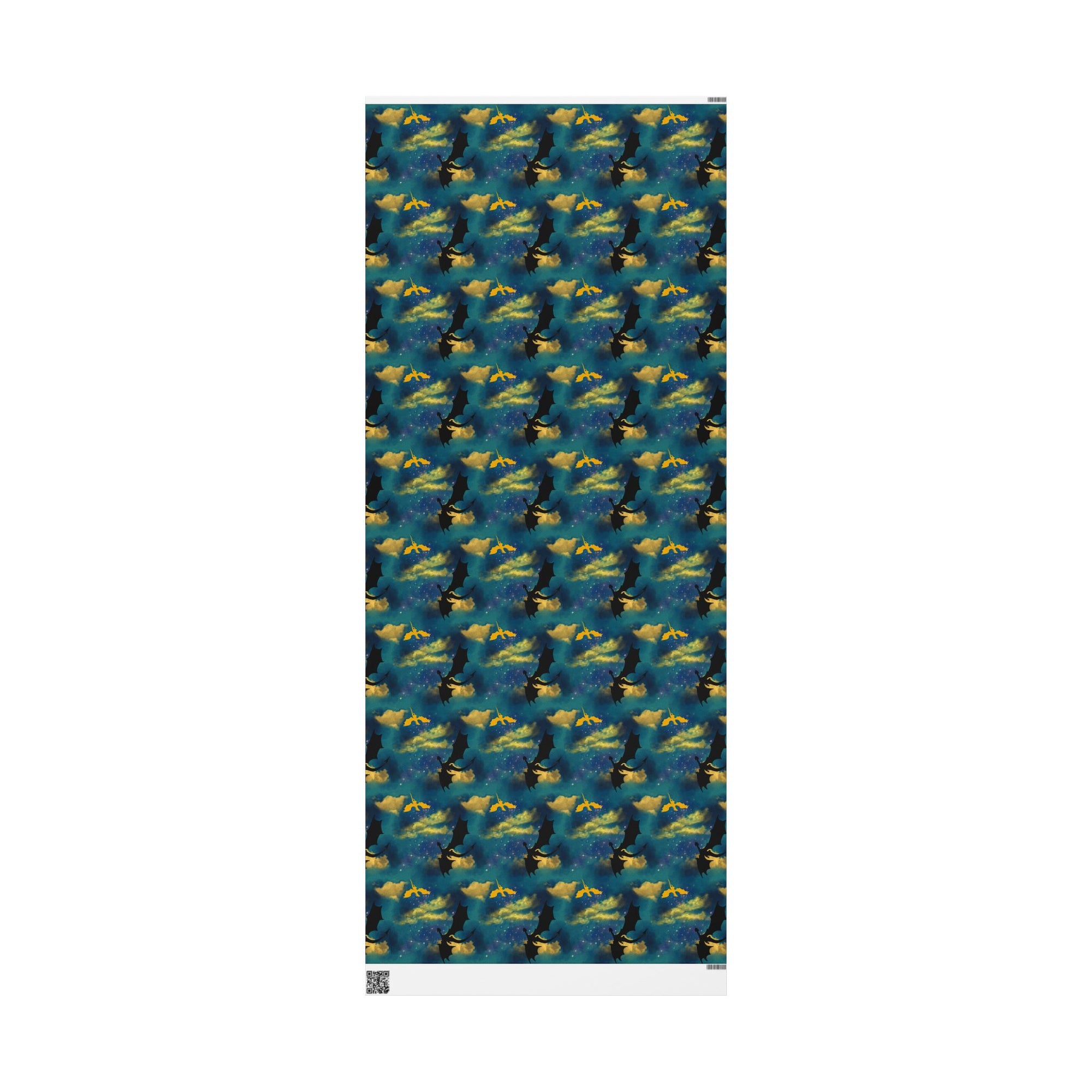 Dragons in Starry Night Sky Wrapping Paper