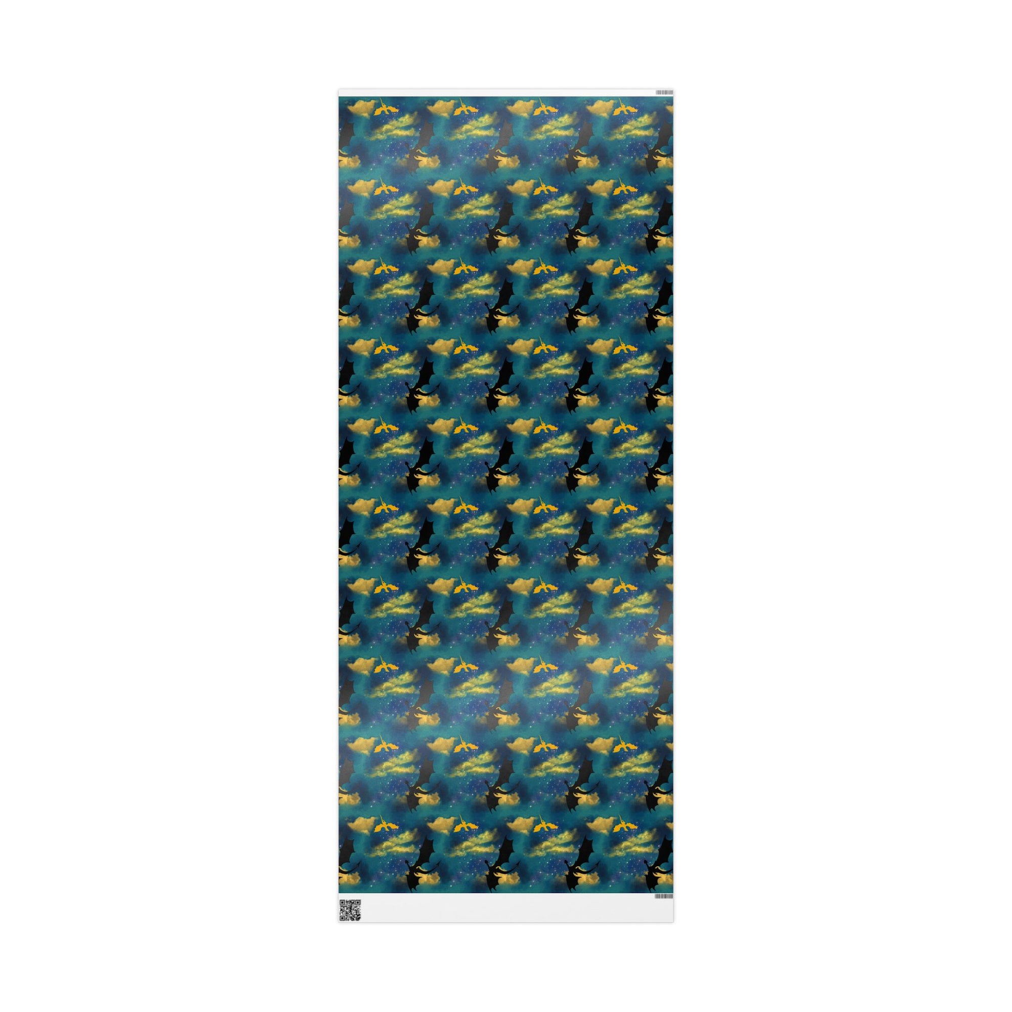 Dragons in Starry Night Sky Wrapping Paper