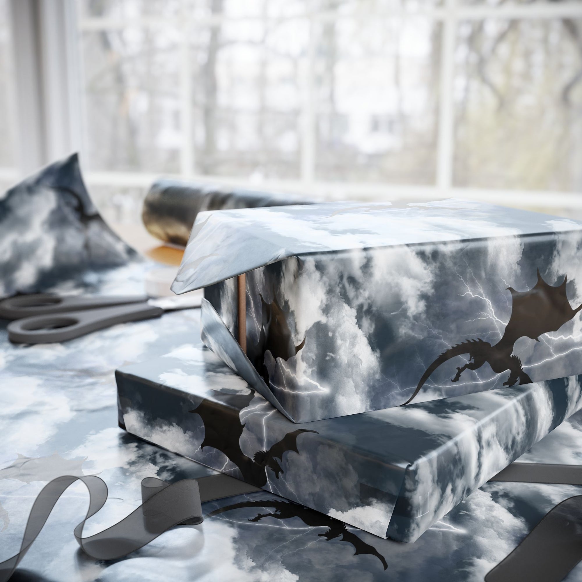 Dragon in Thee Storm Wrapping Paper