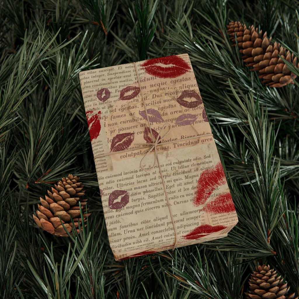 Kisses and Pages Wrapping Paper