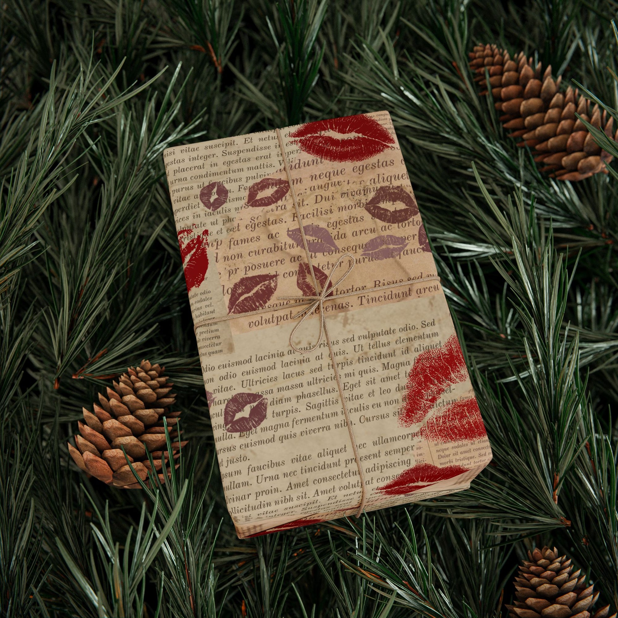 Kisses and Pages Wrapping Paper