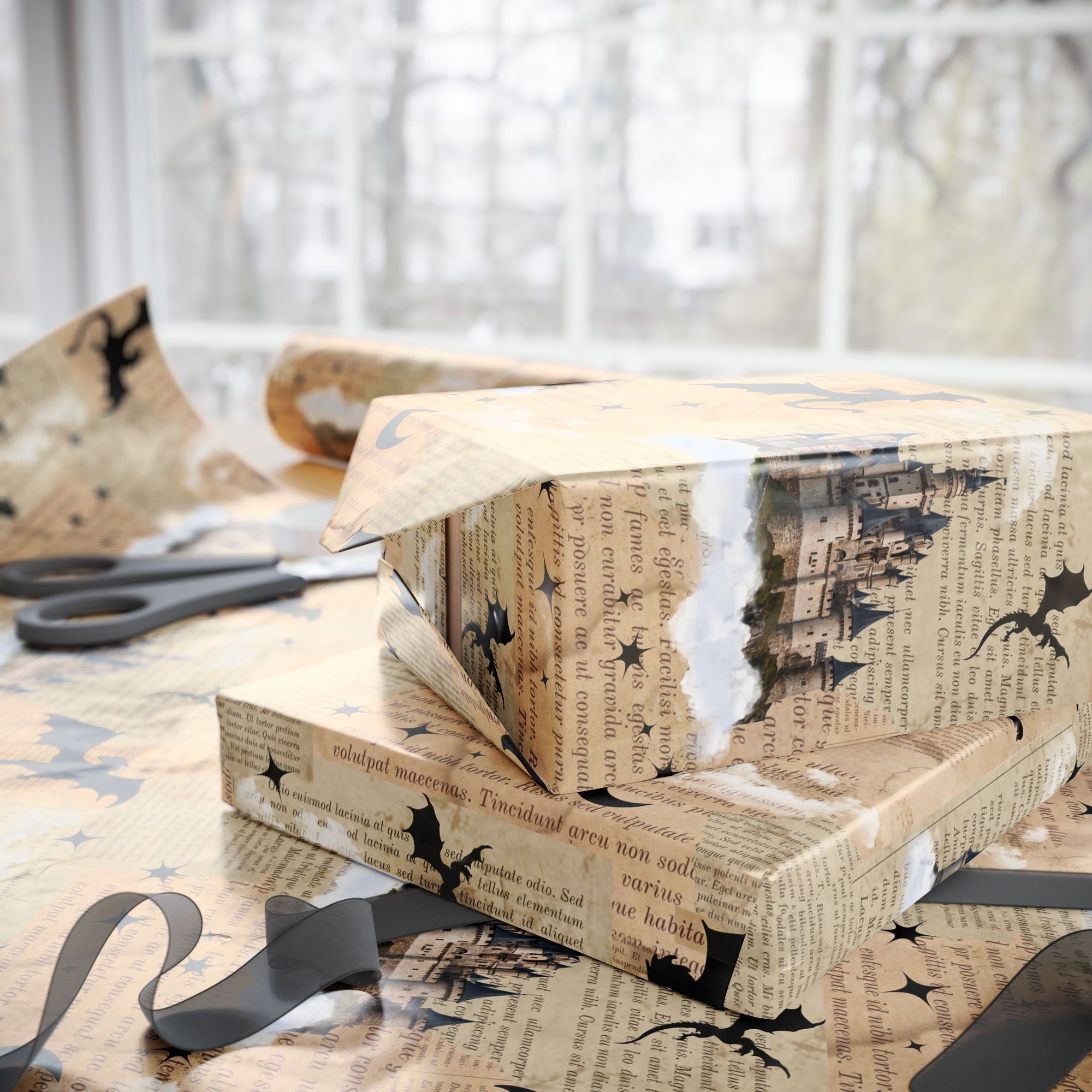 Castles in Pages Wrapping Paper