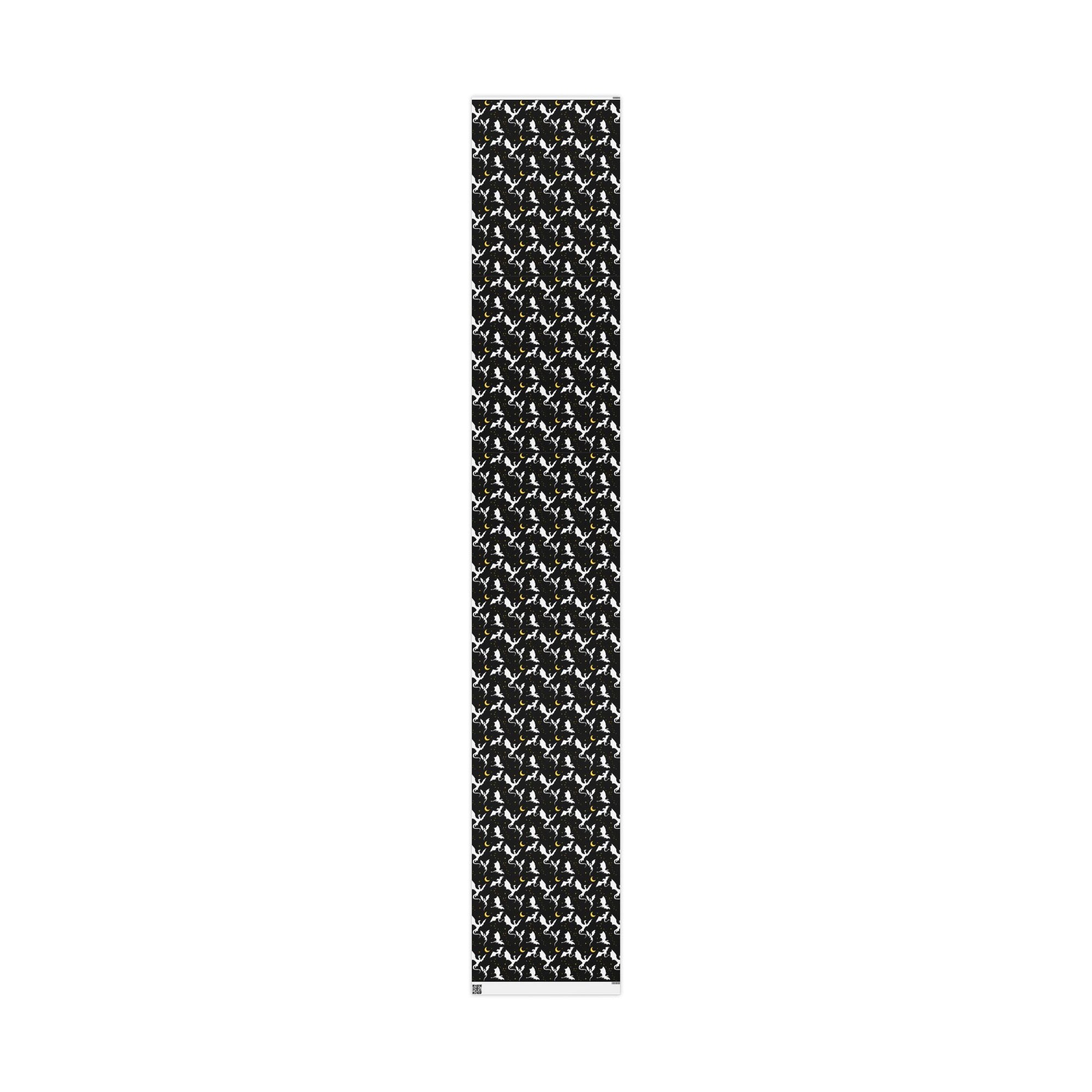 White Dragons in Black Night Wrapping Paper