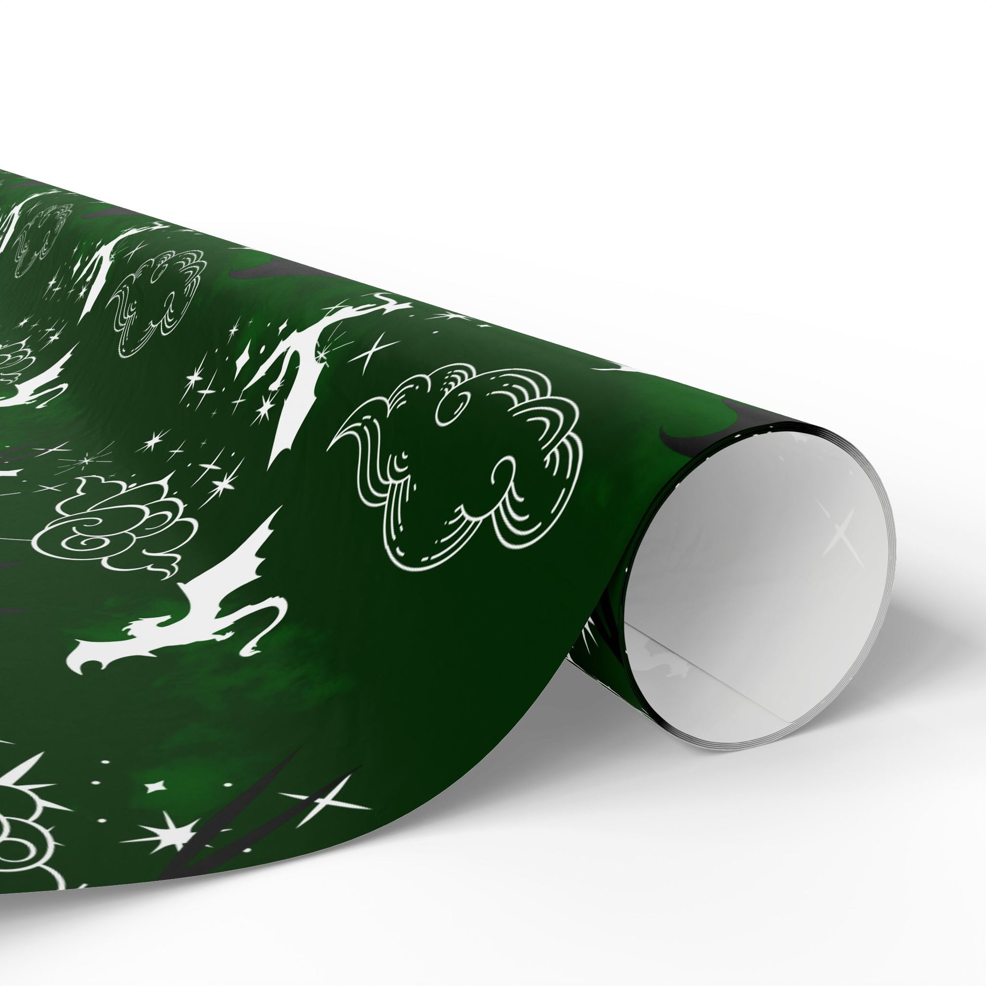 Dragons in Sky Green Wrapping Paper