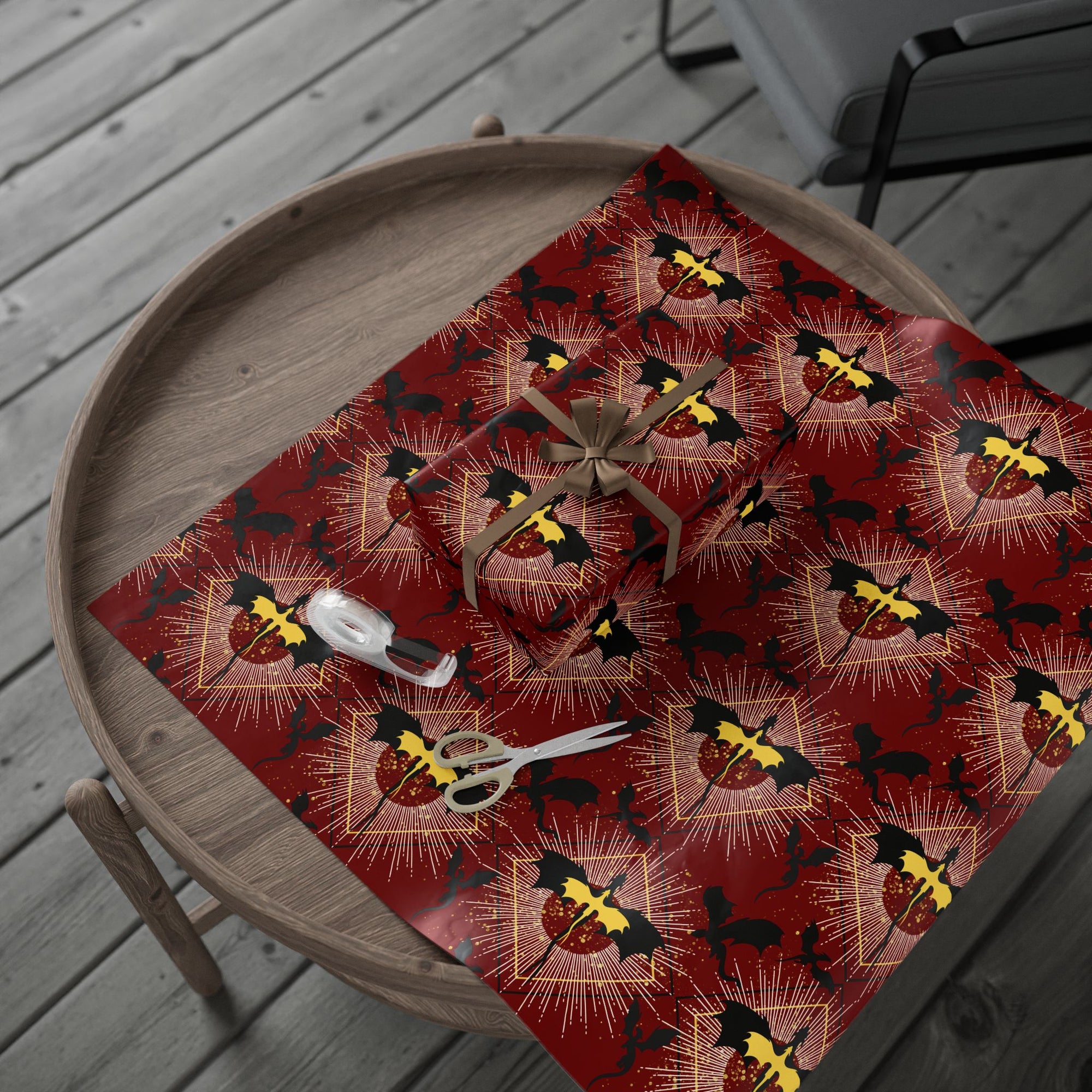 Cherry Red Dragon Wrapping Paper