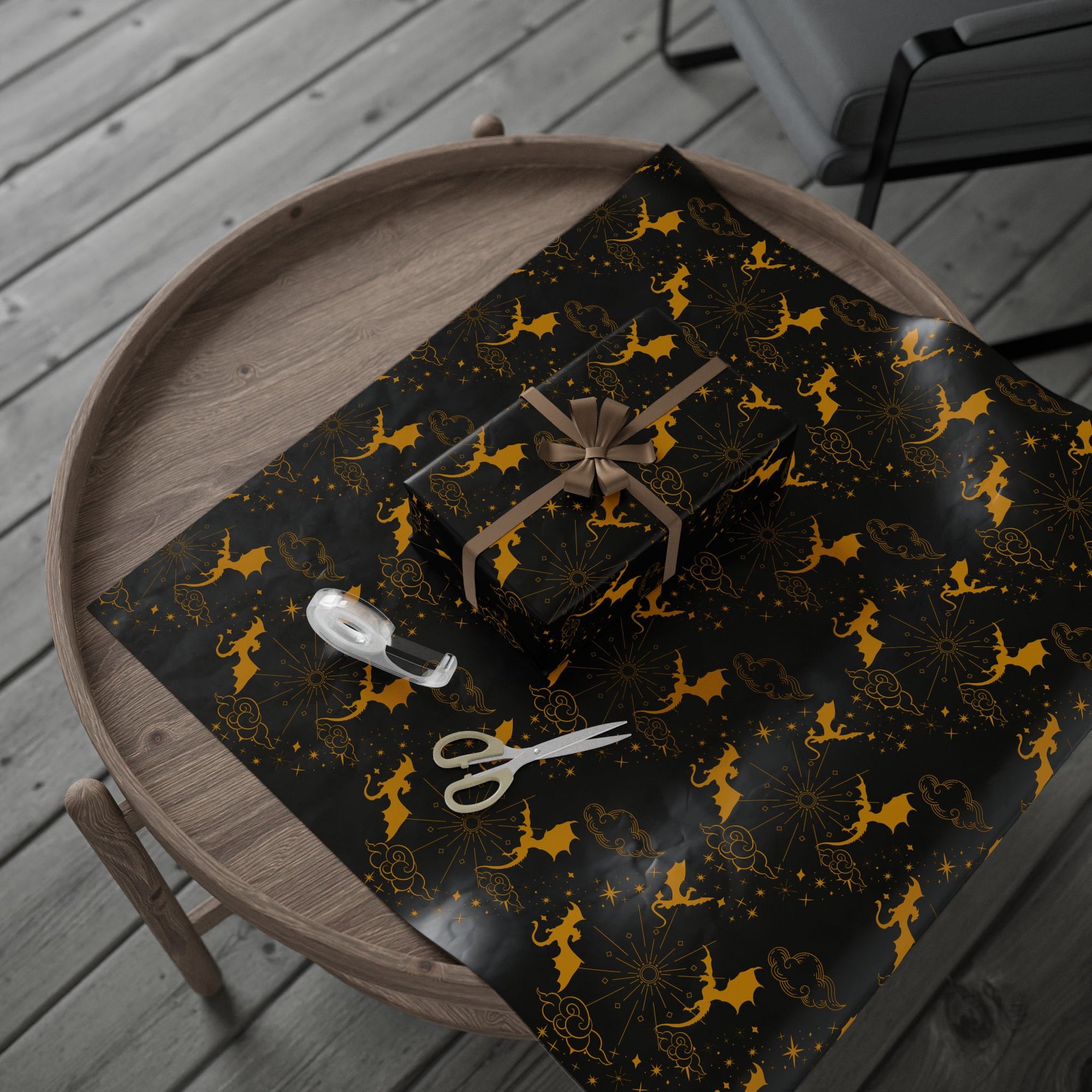 Royal Dragons in Night Wrapping Paper