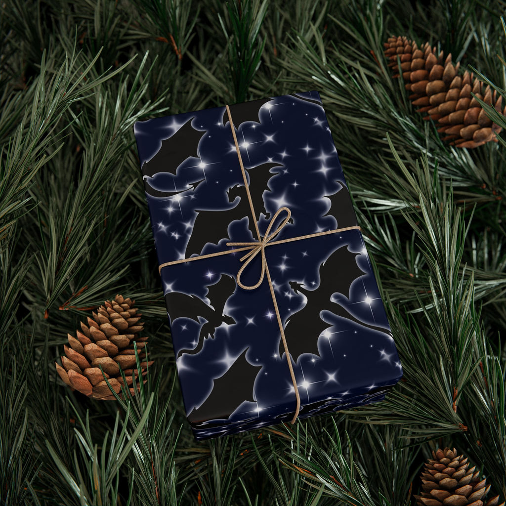 Dragons in Midnight Sky Wrapping Paper