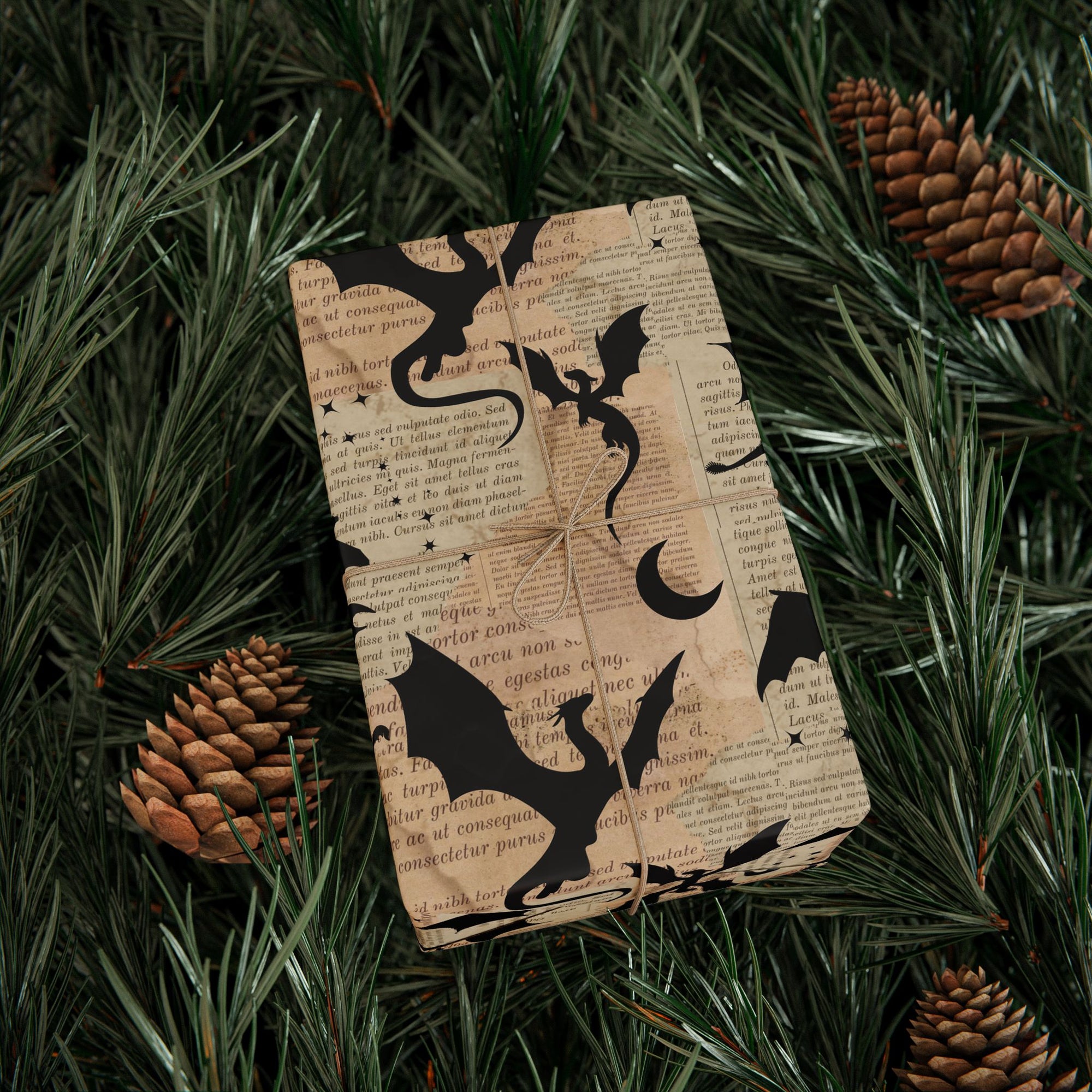Pages and Dragons Wrapping Paper