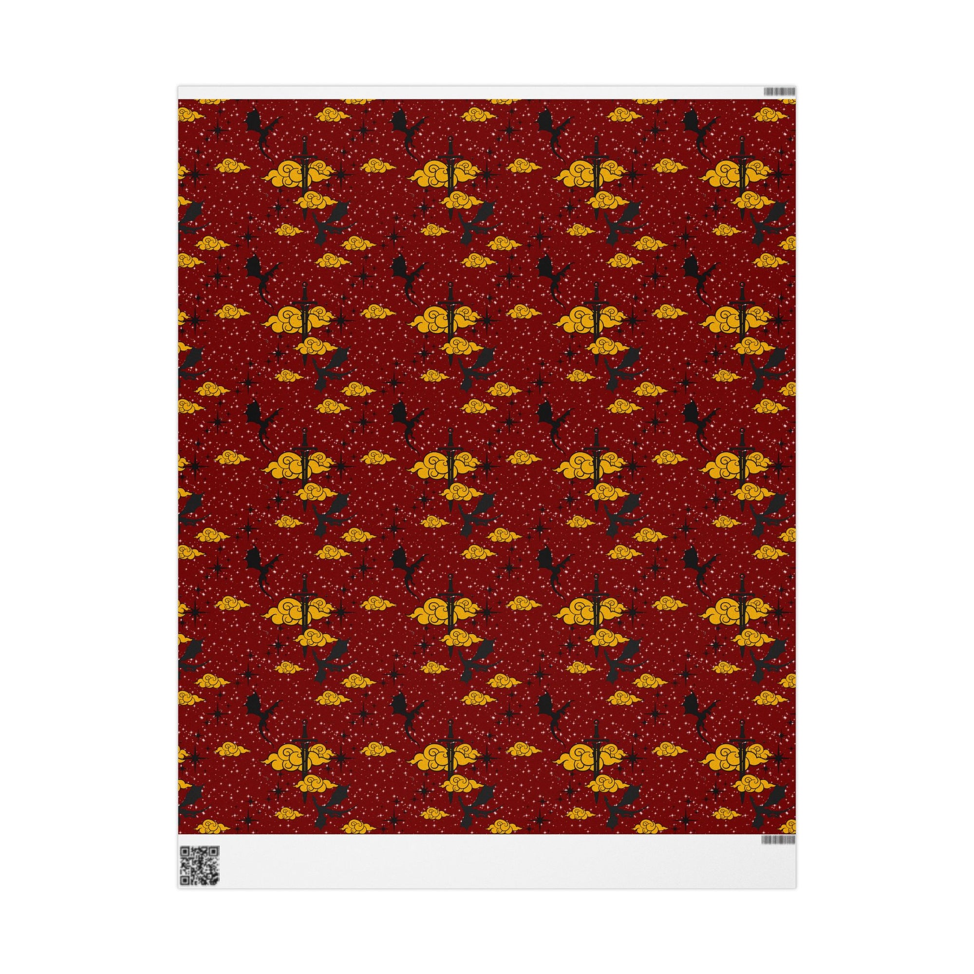 Dragons and Cherry Red Sky Wrapping Paper