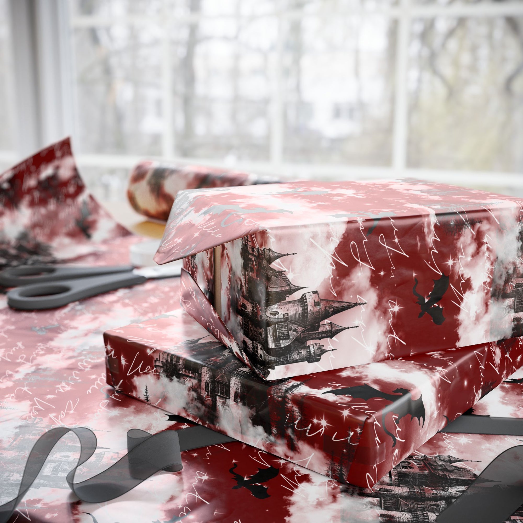 Bloody Dragons Castle Wrapping Paper
