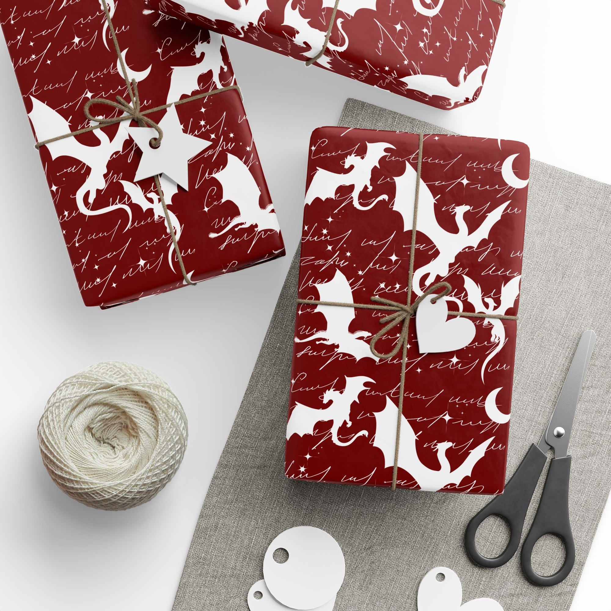 Fictional Dragons Red Wrapping Paper