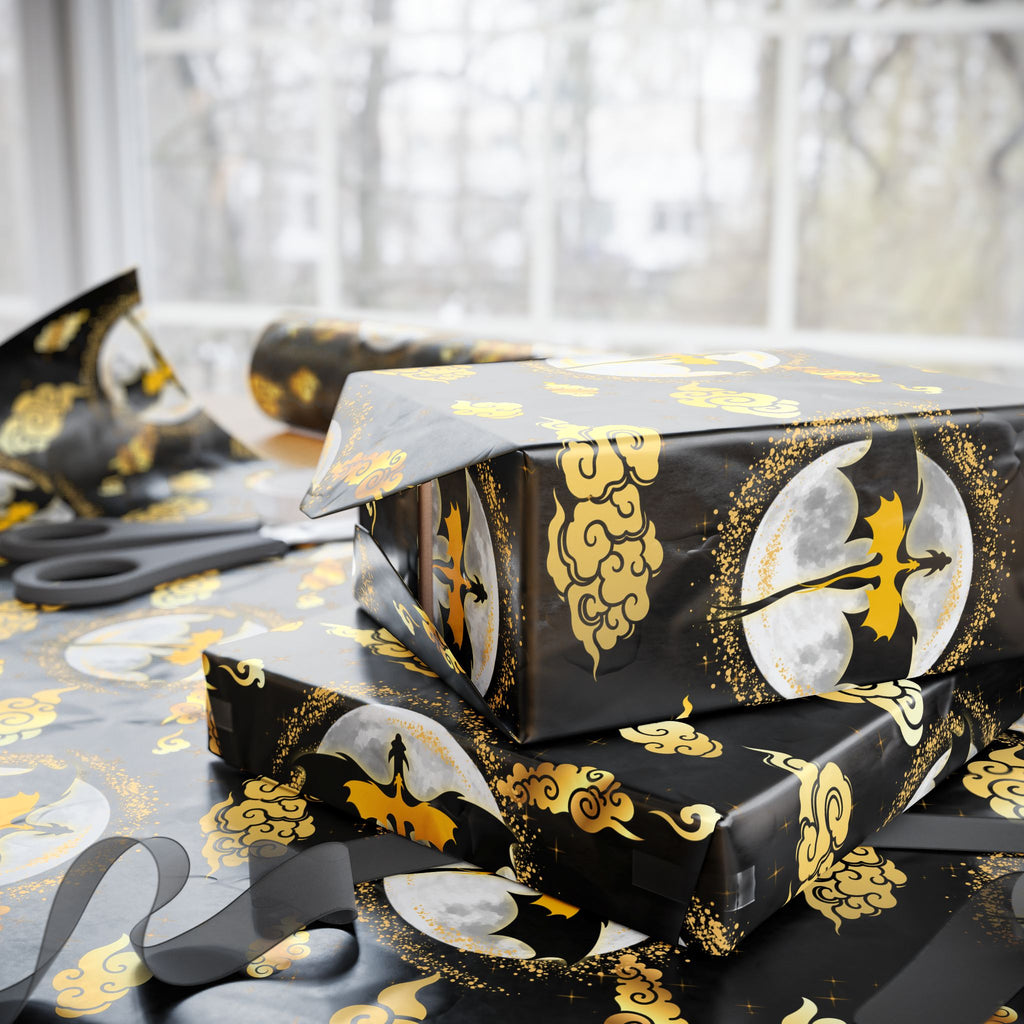 Dragons in Moonlight Wrapping Papers