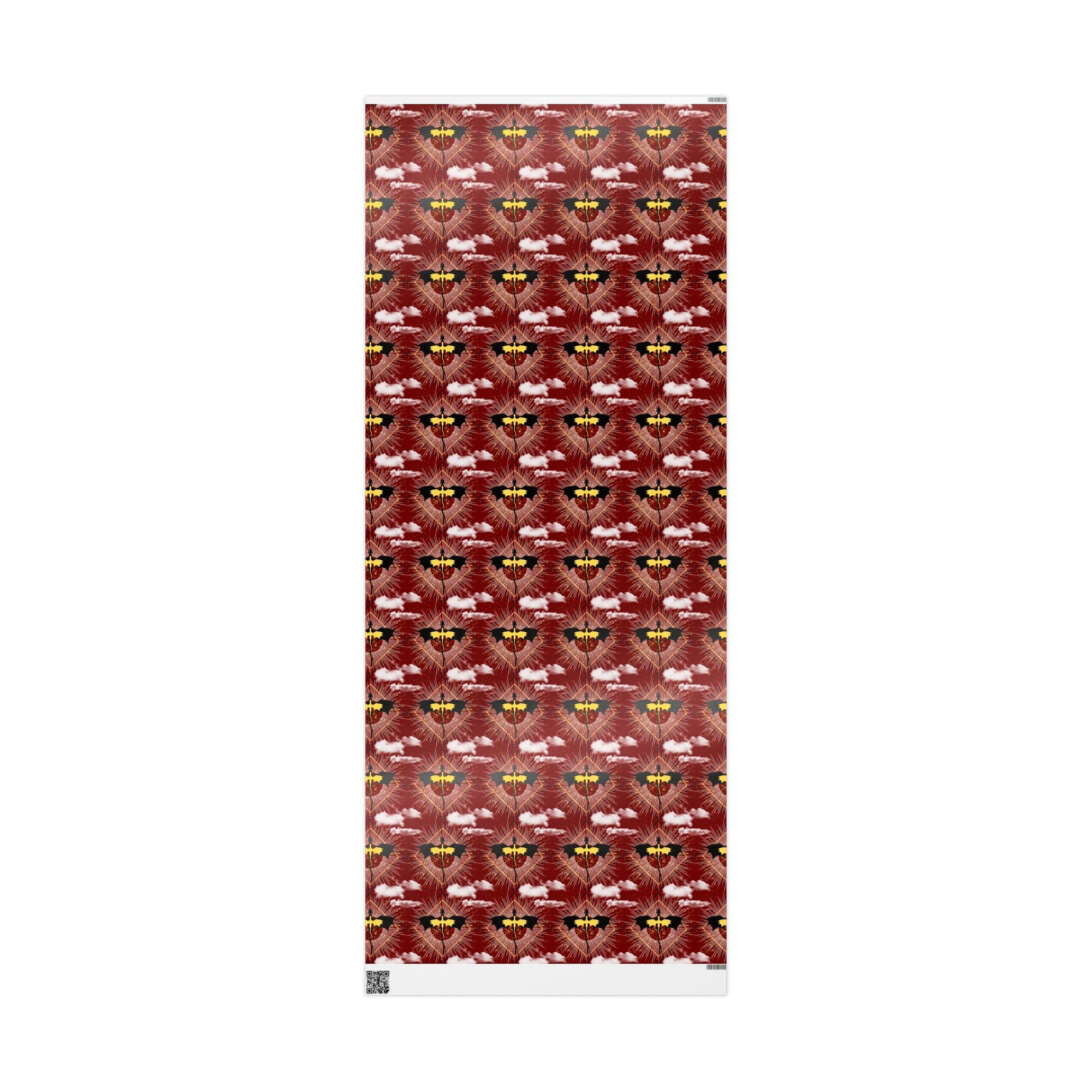 Dragons in Cloudy Red Sky Wrapping Paper