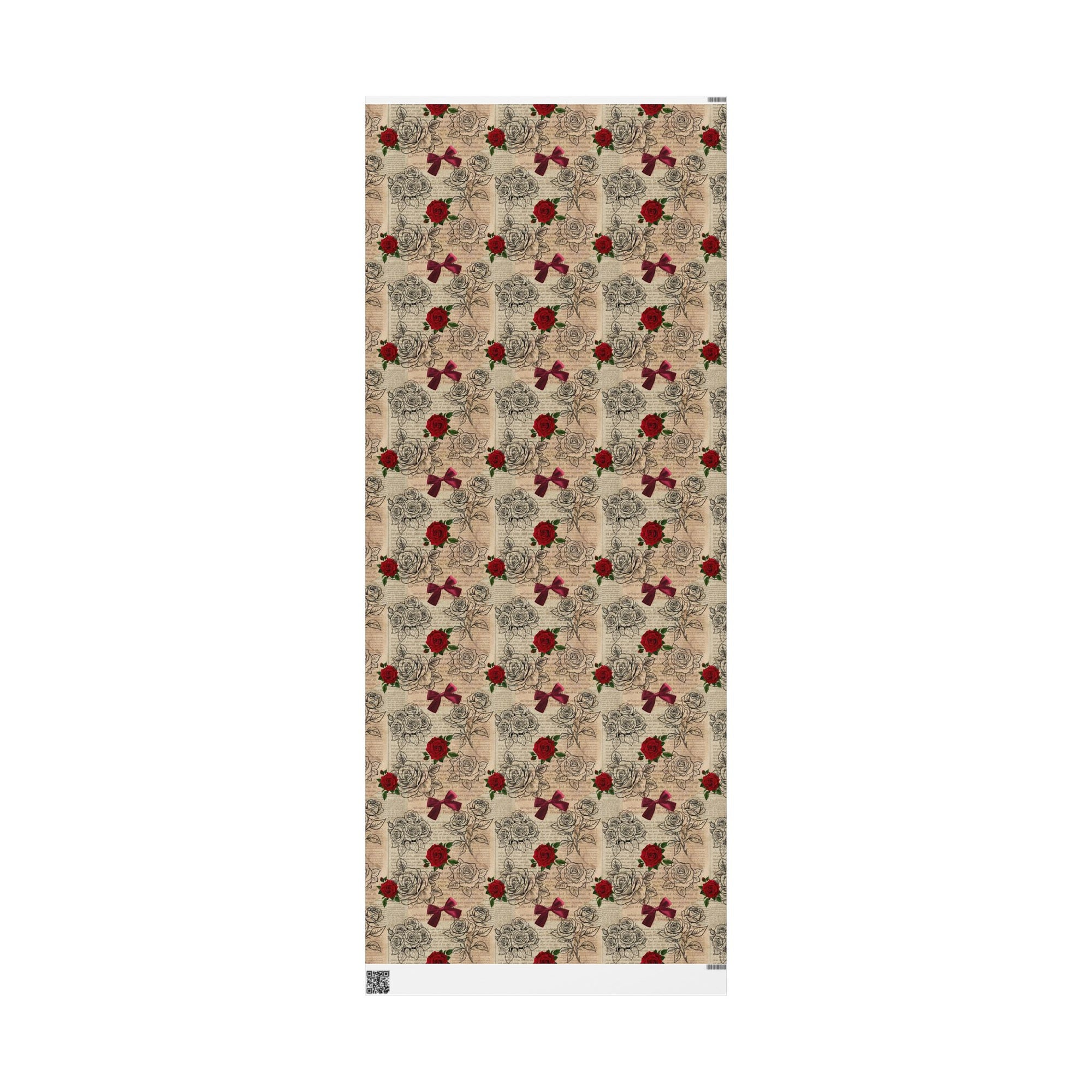 Roses in Pages Wrapping Paper