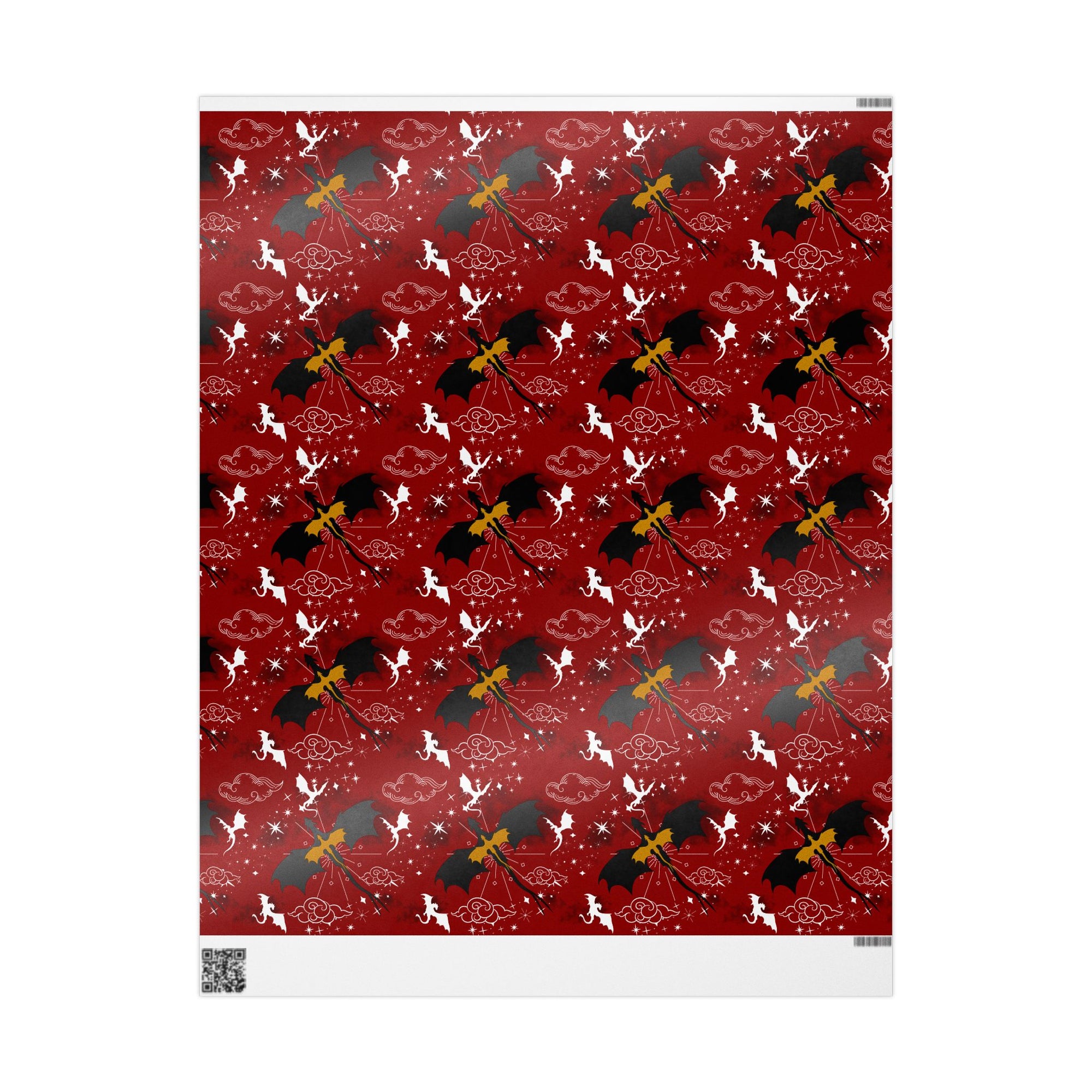 Dragons in Red Sky Wrapping Paper