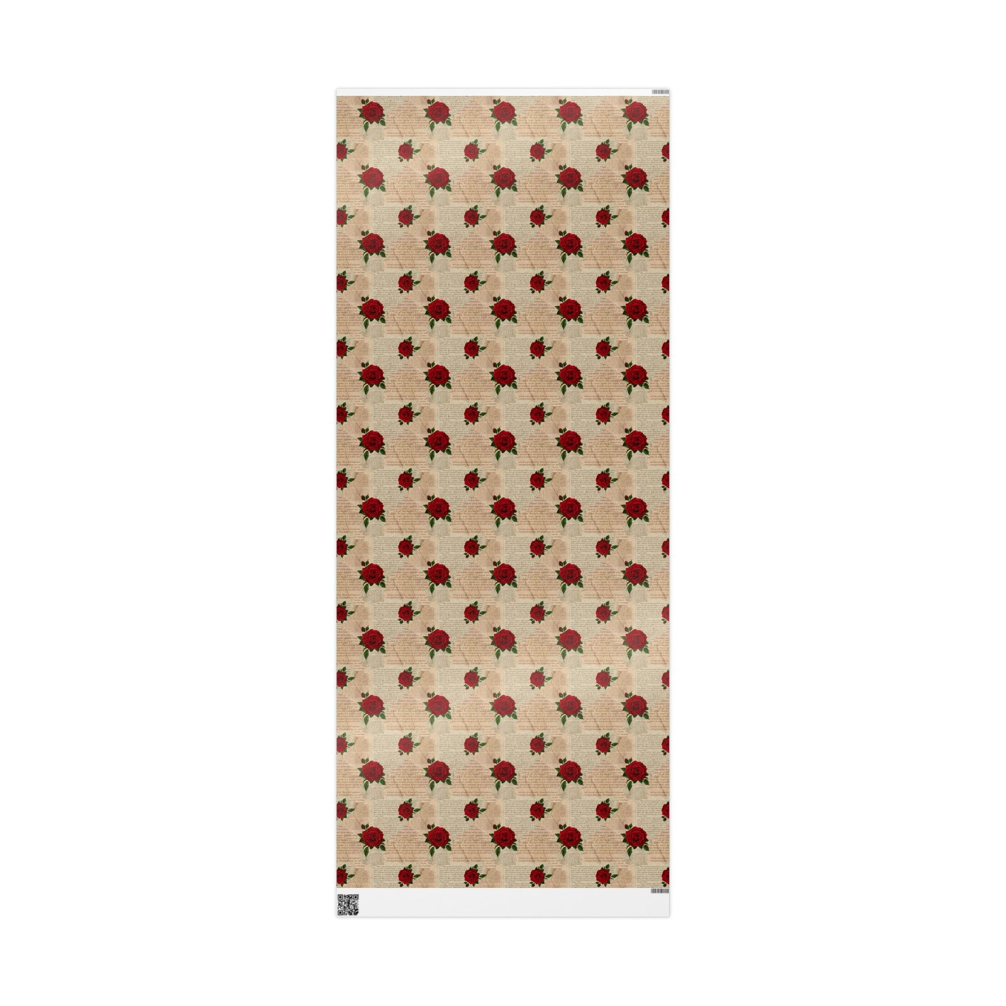 Pages and Roses Wrapping Paper