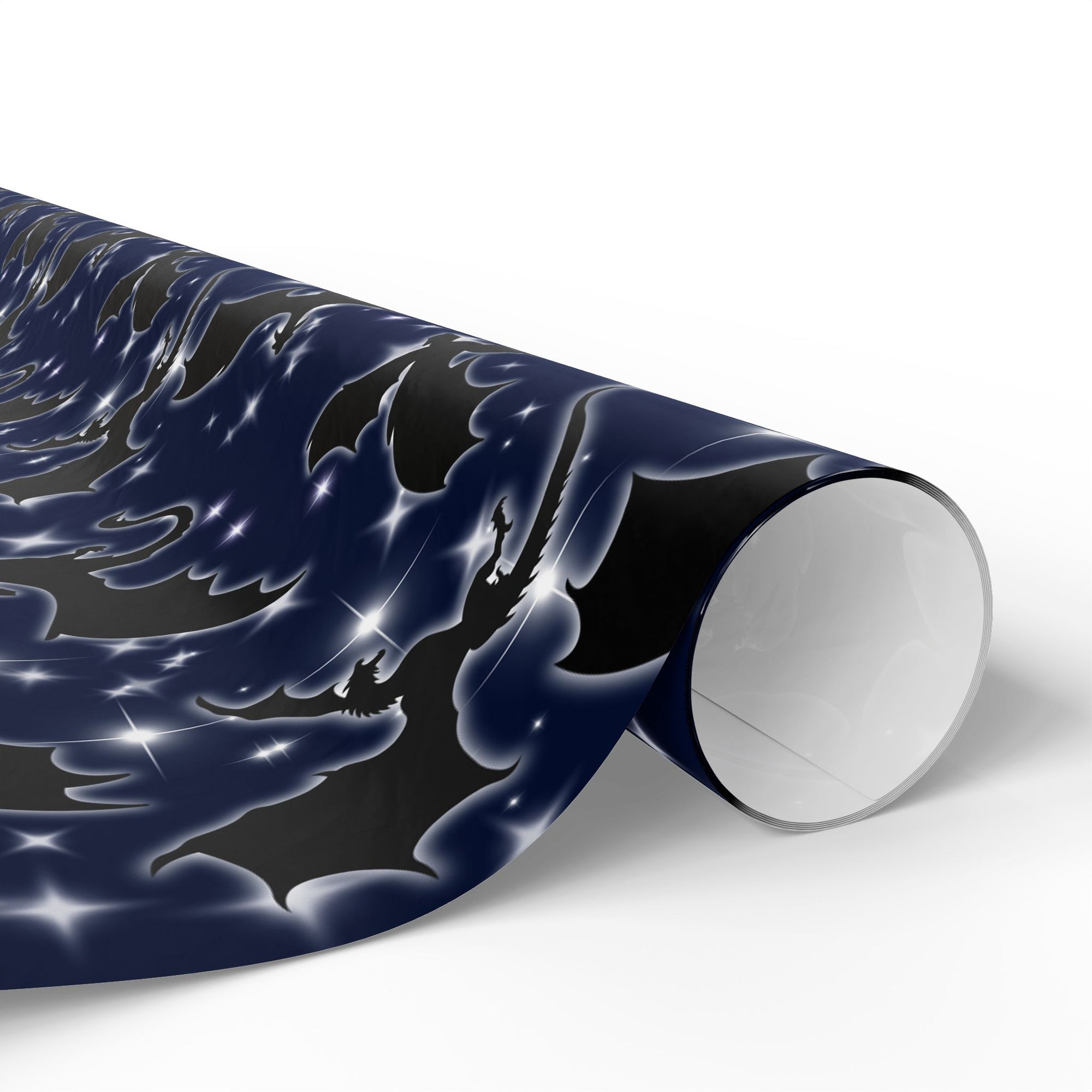 Dragons in Midnight Sky Wrapping Paper