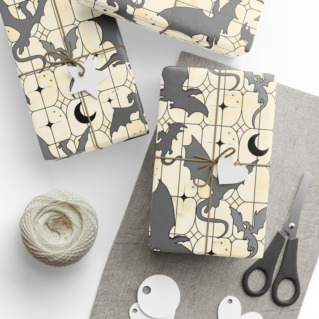 Light Stained Glass Dragons Wrapping Papers
