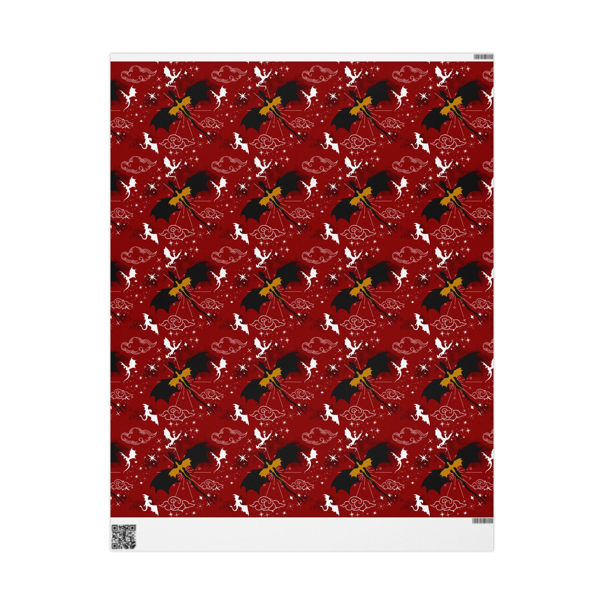 Dragons in Red Sky Wrapping Paper