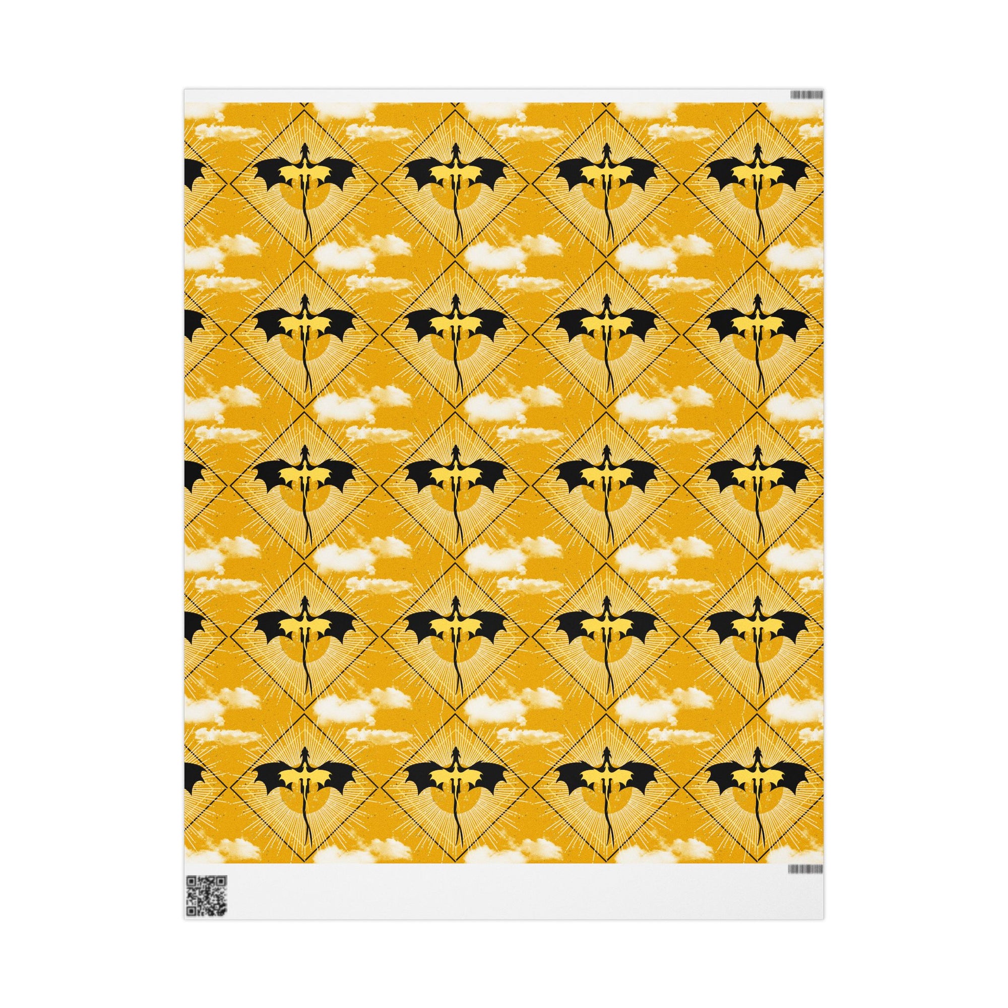 Black and Yellow Dragons in Sunlight Wrapping Papers