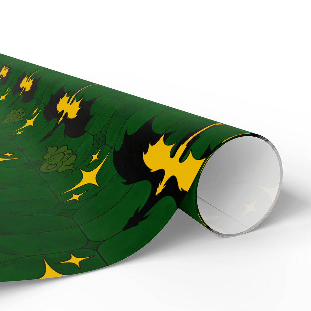 Dragon Green Stained Glass Wrapping Papers