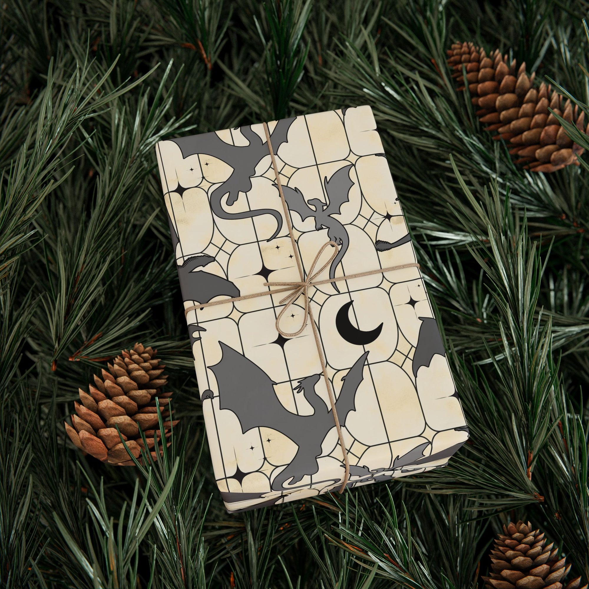 Light Stained Glass Dragons Wrapping Papers