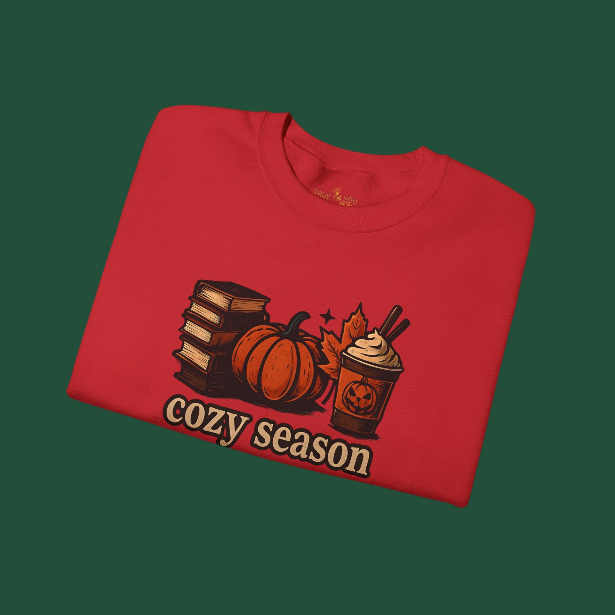 Spooky Cozy Season Crewneck Sweatshirt, Red