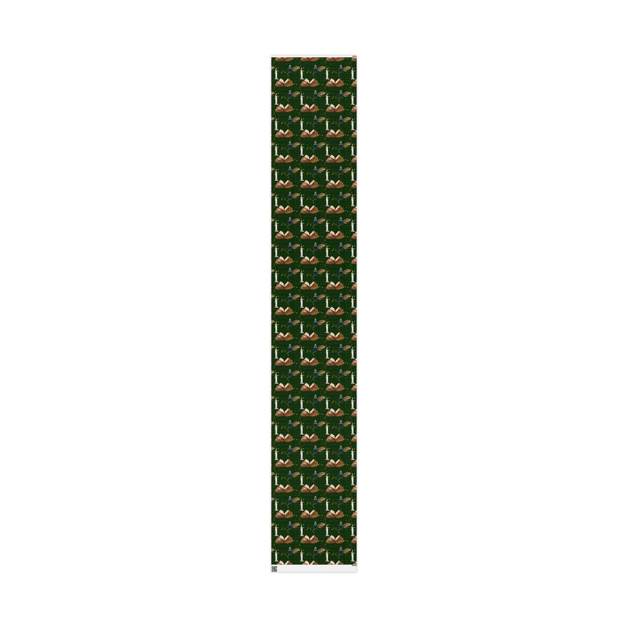 Bookish Candle Green Wrapping Paper